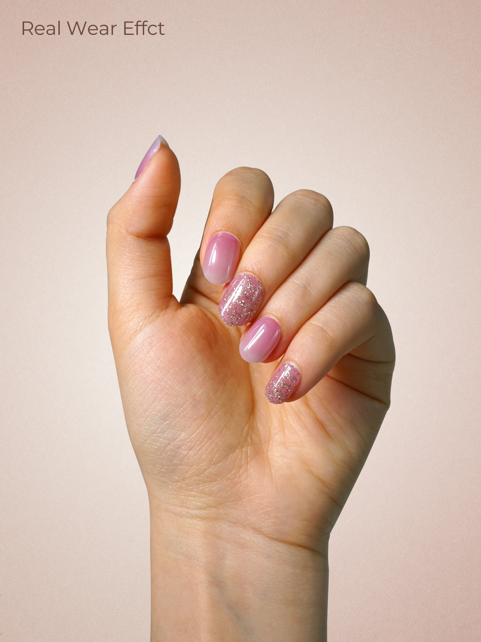 Chic Pink-Purple Gel Nail Stickers with a Touch of Shimmer – BEAOLATA