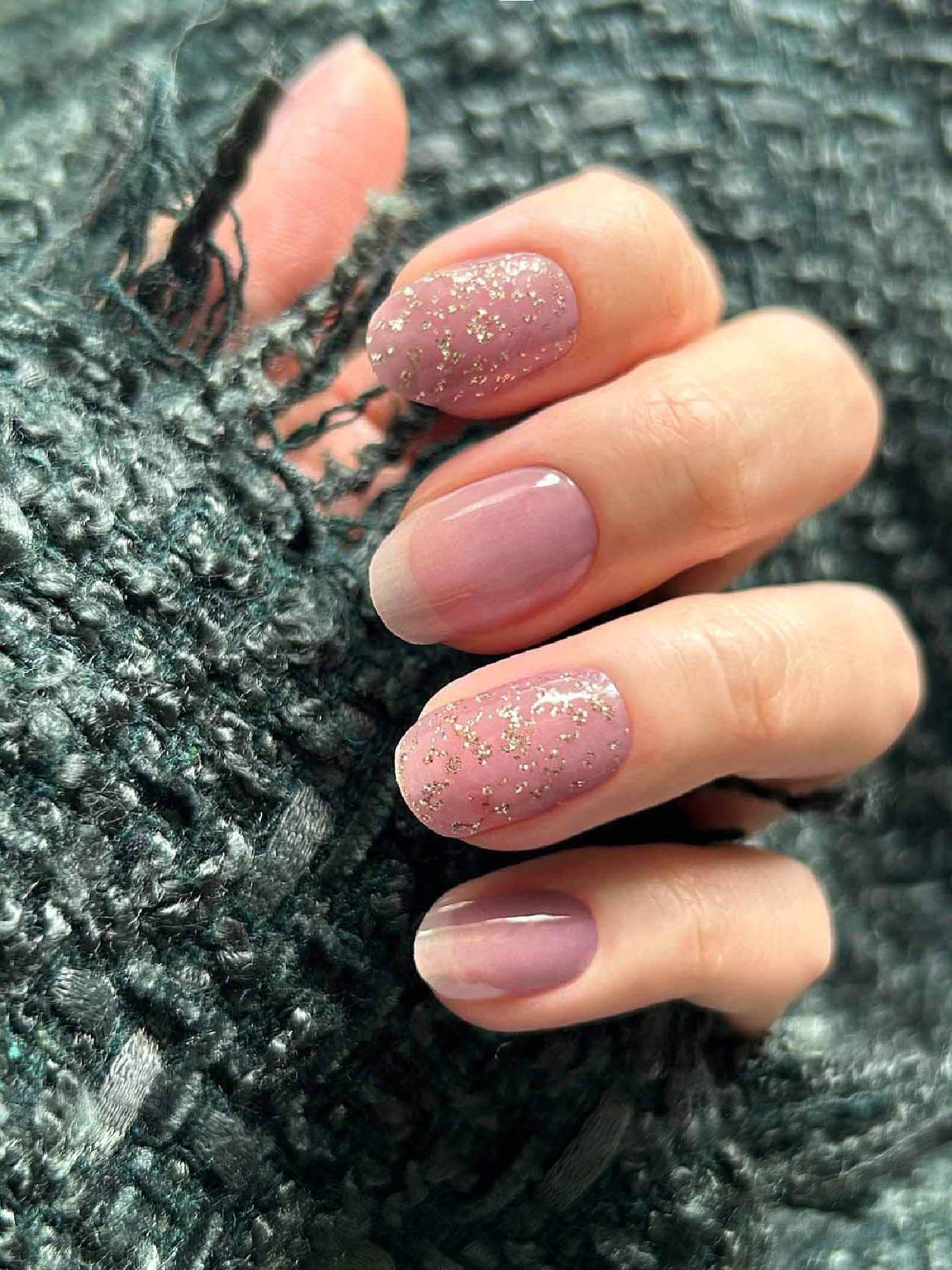 Soft pink purple subtle glitter gel nail stickers