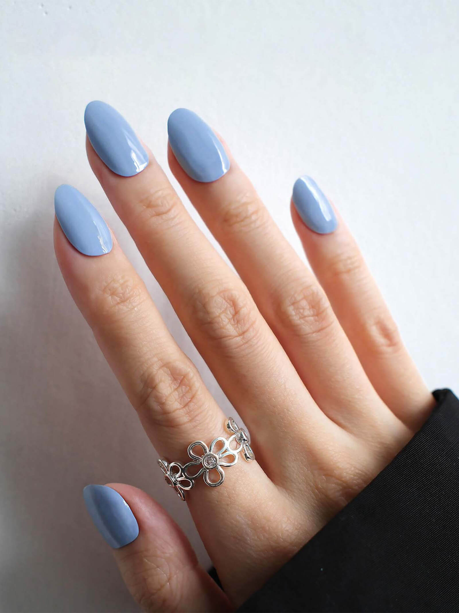 Soft light blue gel nail stickers