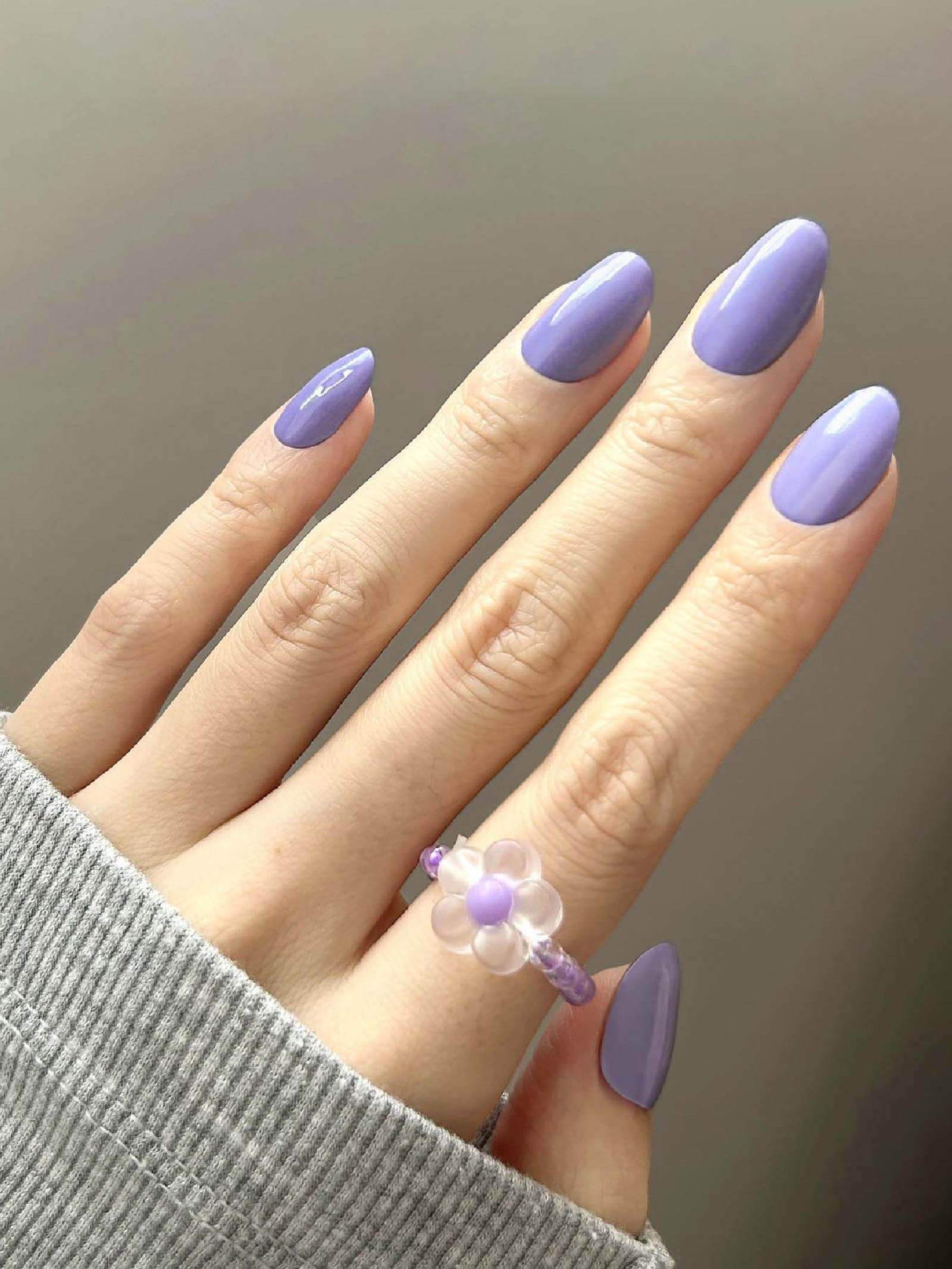 Soft lavender purple nail stickers