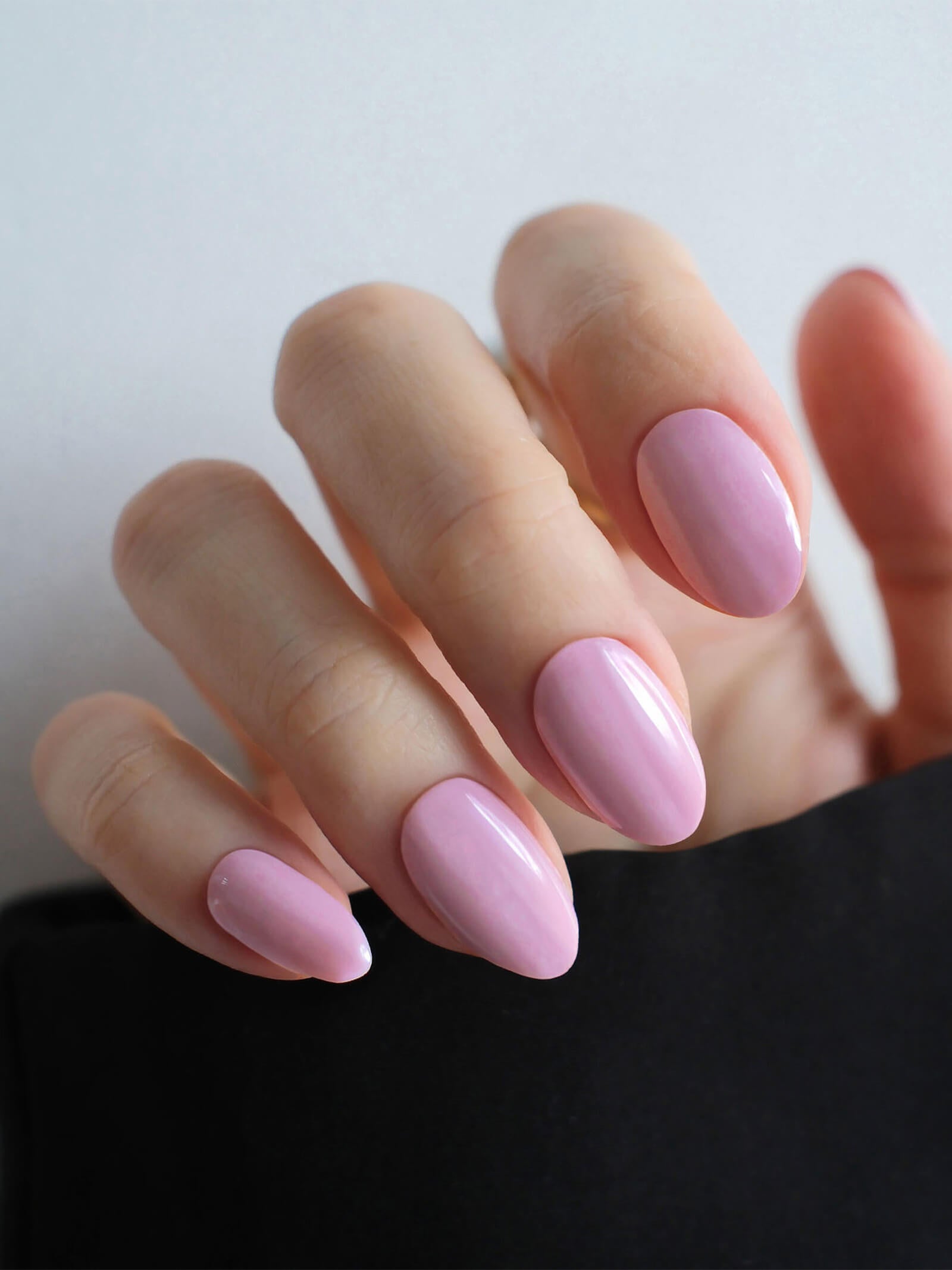 Elegant solid smooth pink gel nail stickers