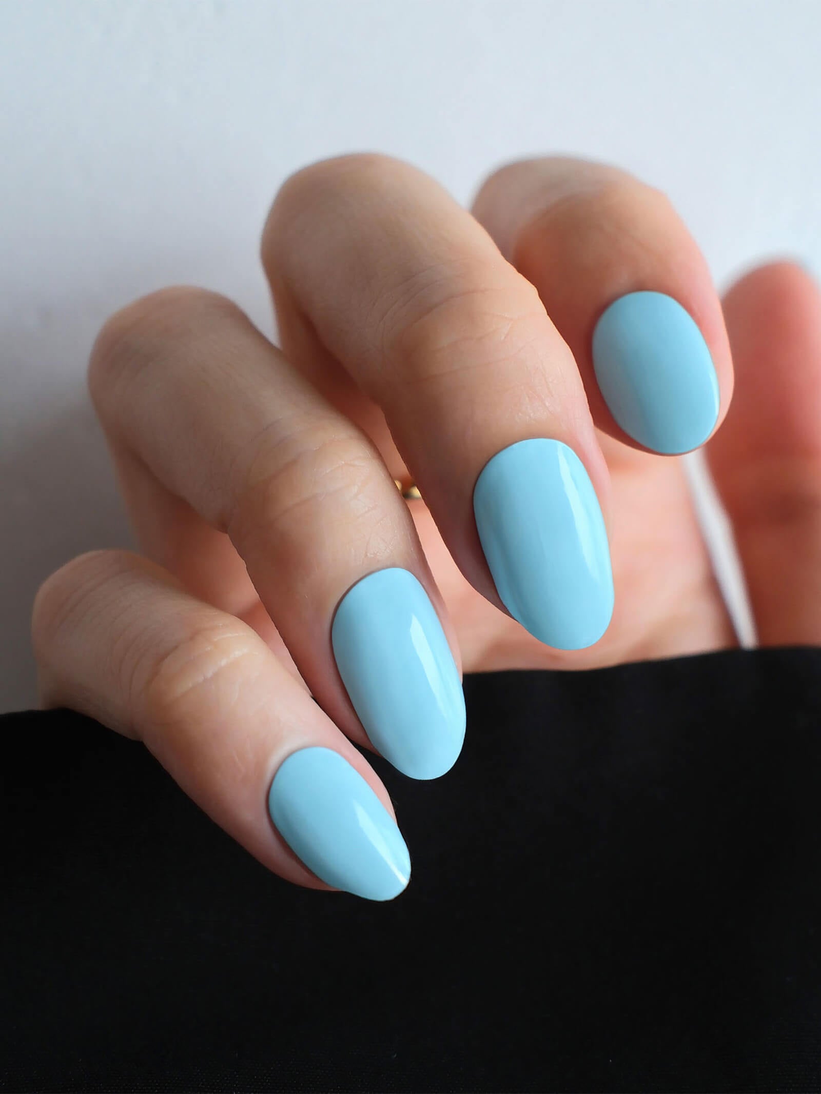 Elegant sky blue gel nail stickers