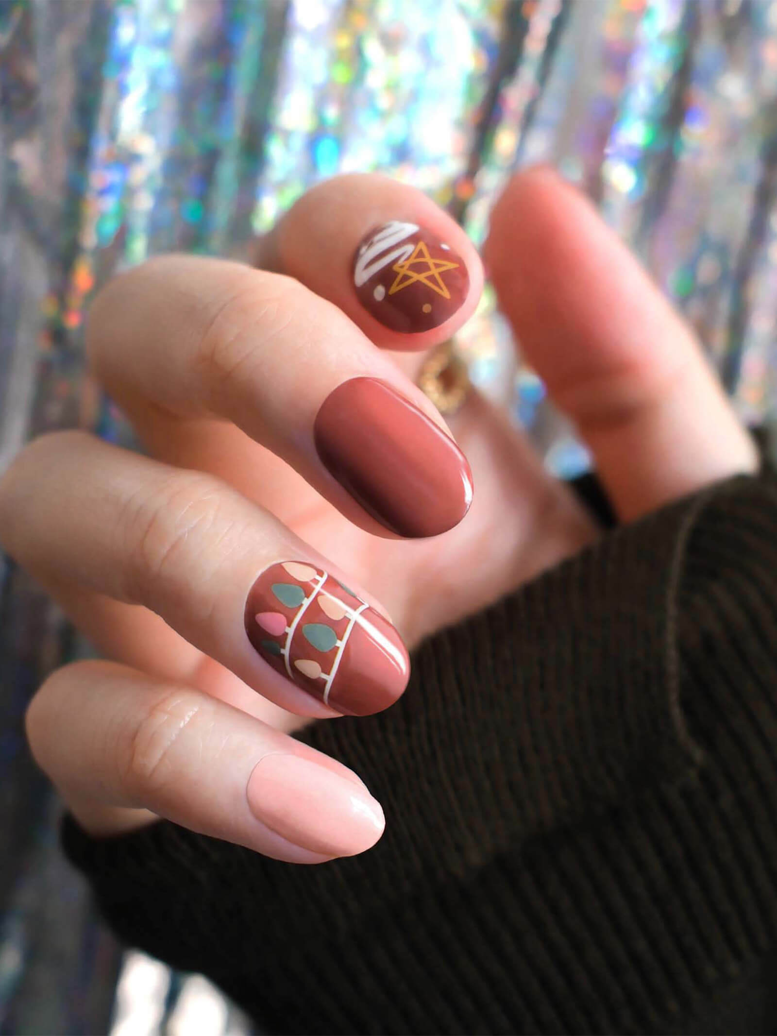 Cheerful Christmas pattern nail stickers