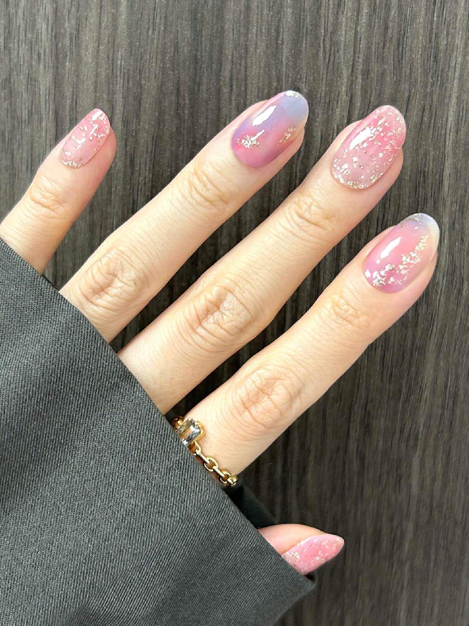 Gorgeous pink and blue gradient nail art stickers