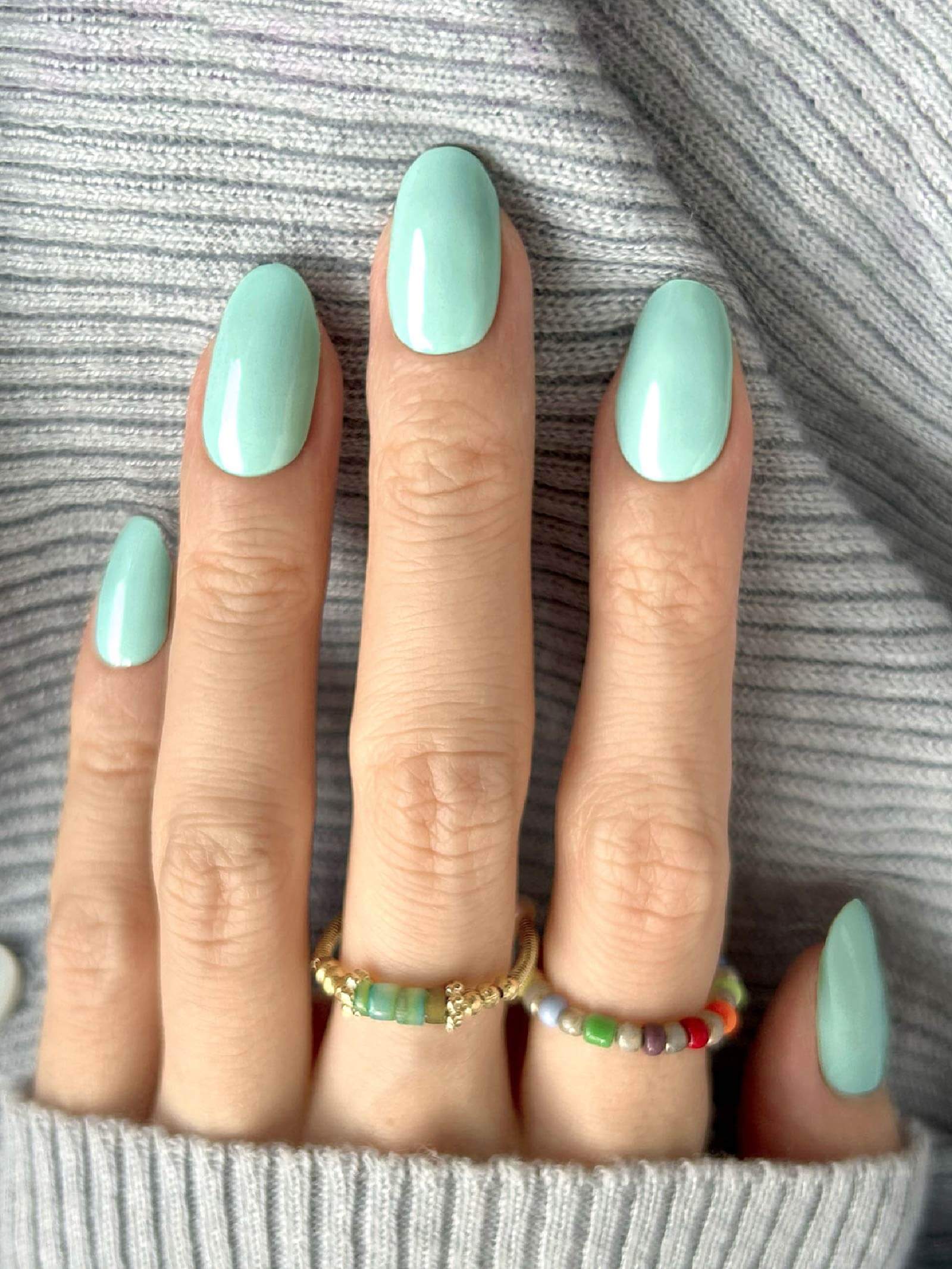 Light mint green nail stickers