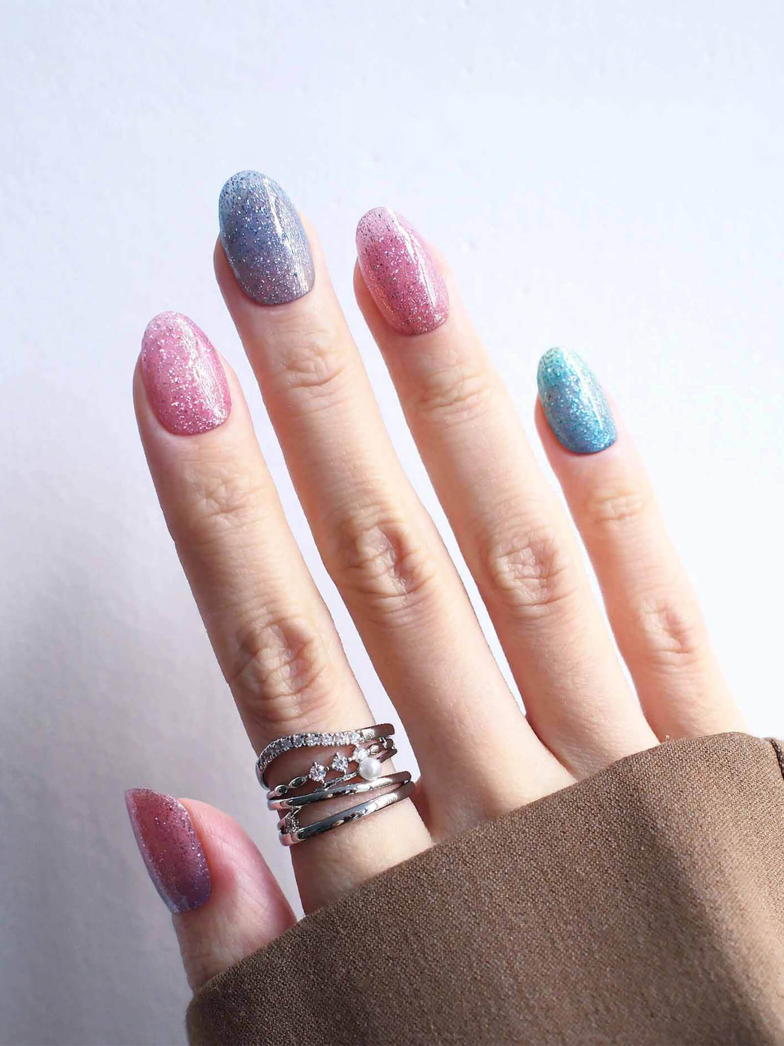 Starry multicolor nail stickers 