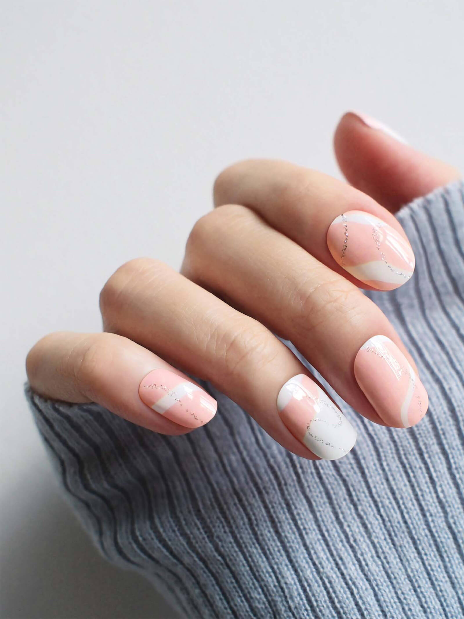 Pink and white ombre nail stickers