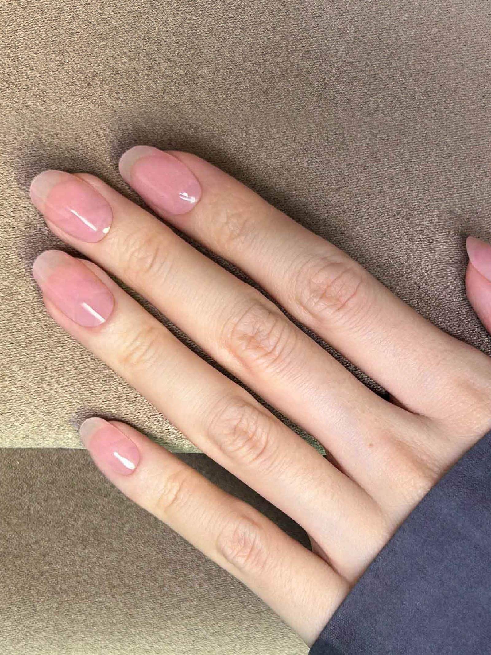 Trendy pink gel nail stickers with striped details