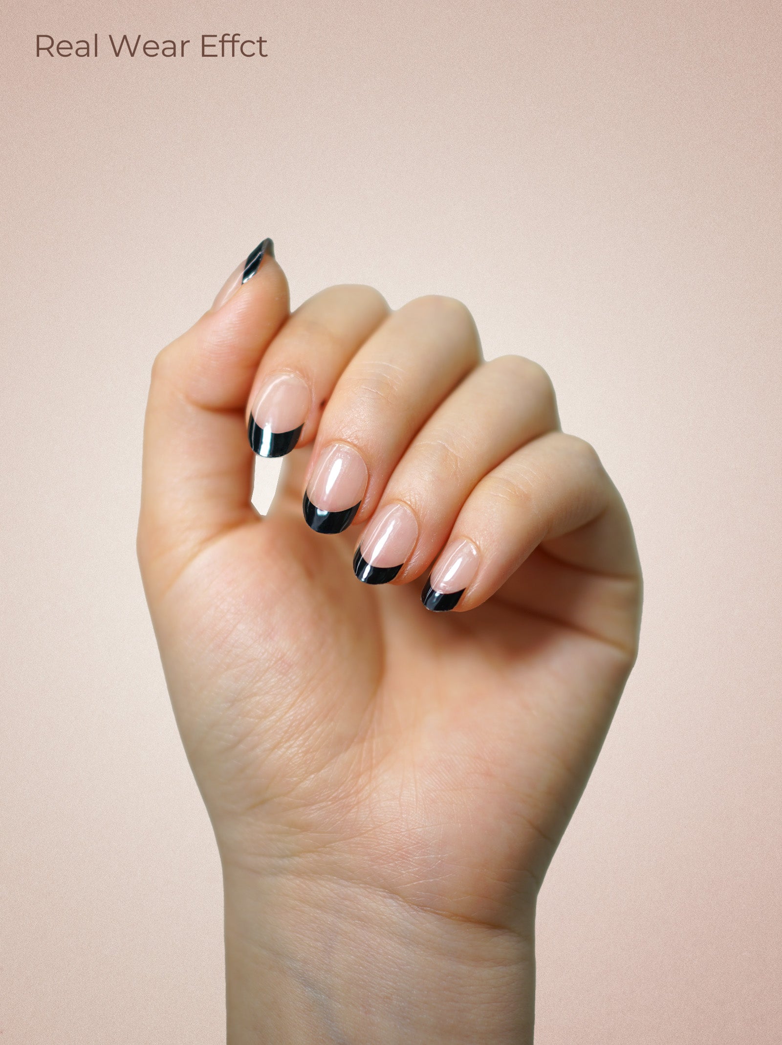 UV Free Gel Nail Strips - Midnight Tip