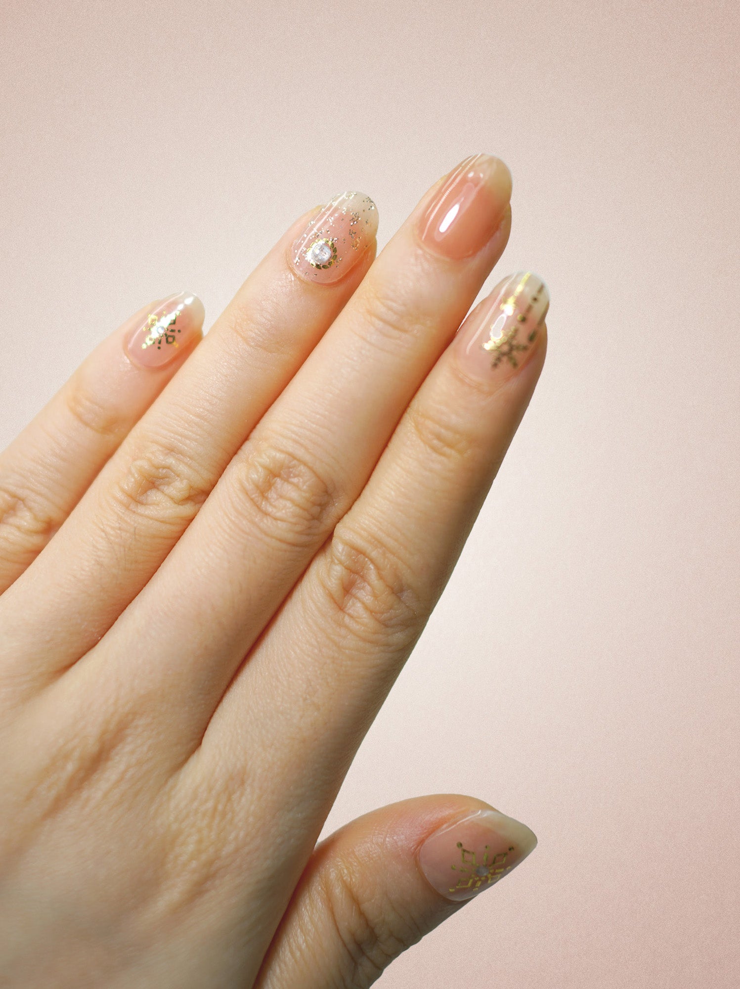 UV Free Gel Nail Strips - Cosmic Shimmer Nude