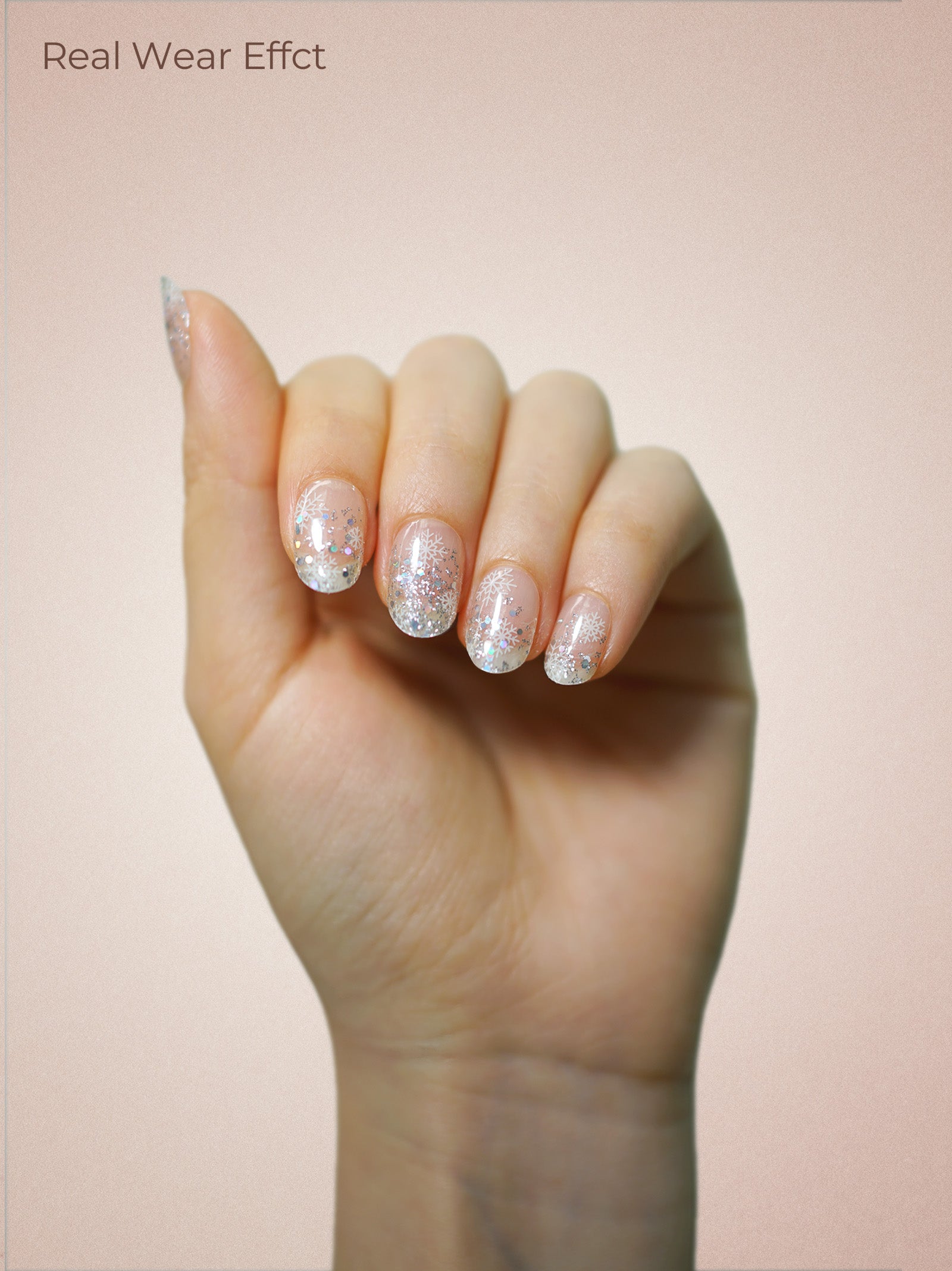 UV Free Gel Nail Strips - Frosted Sparkle Sliver