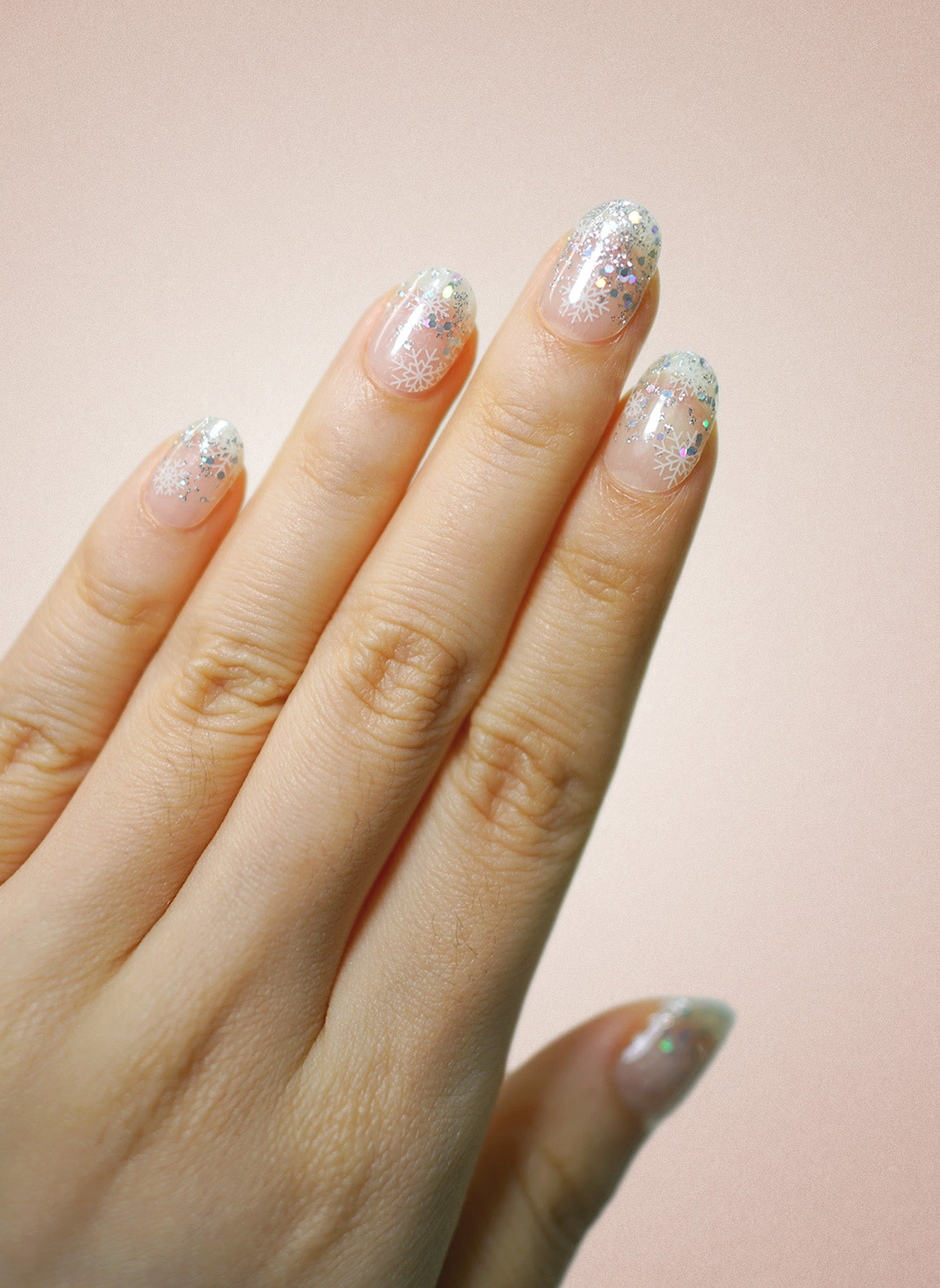 UV Free Gel Nail Strips - Frosted Sparkle Sliver