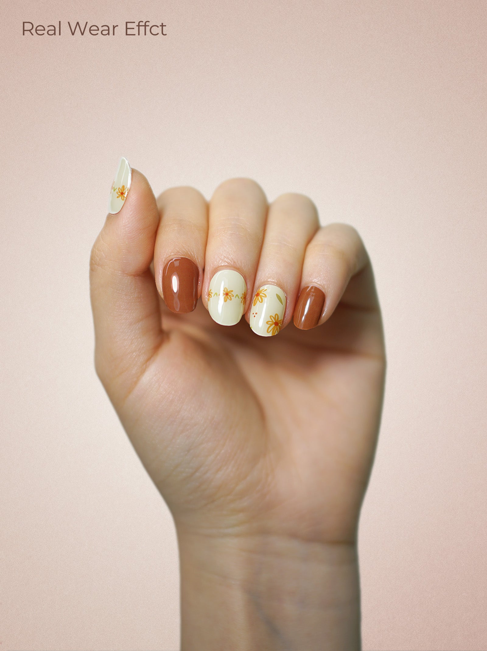 UV Free Gel Nail Strips - Marigold Dream Brown