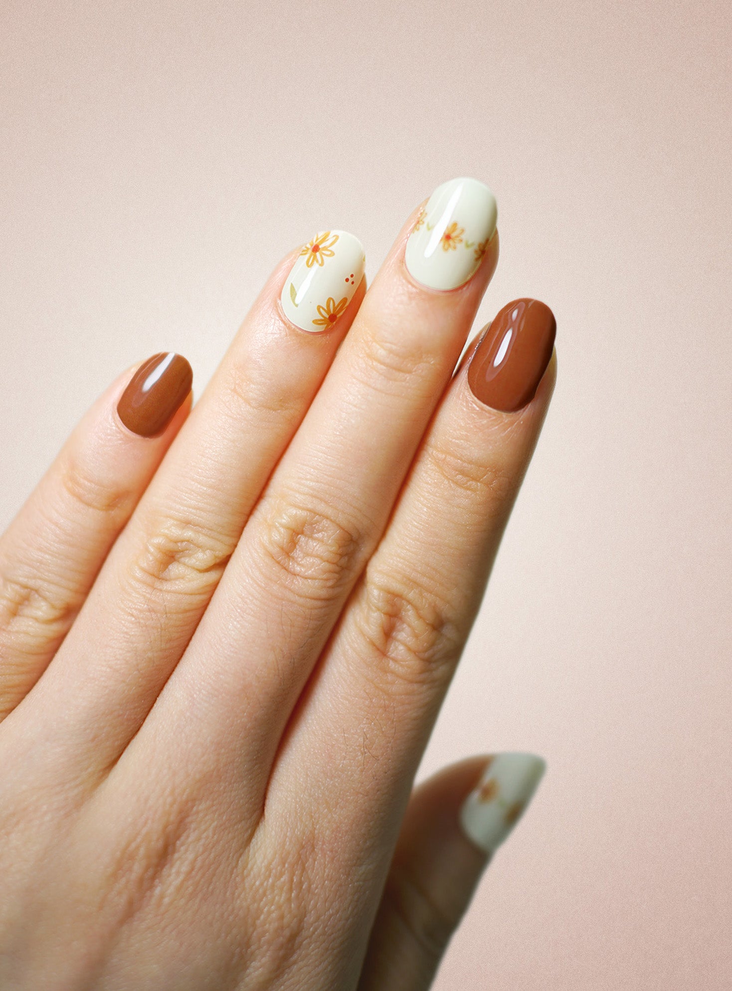 UV Free Gel Nail Strips - Marigold Dream Brown