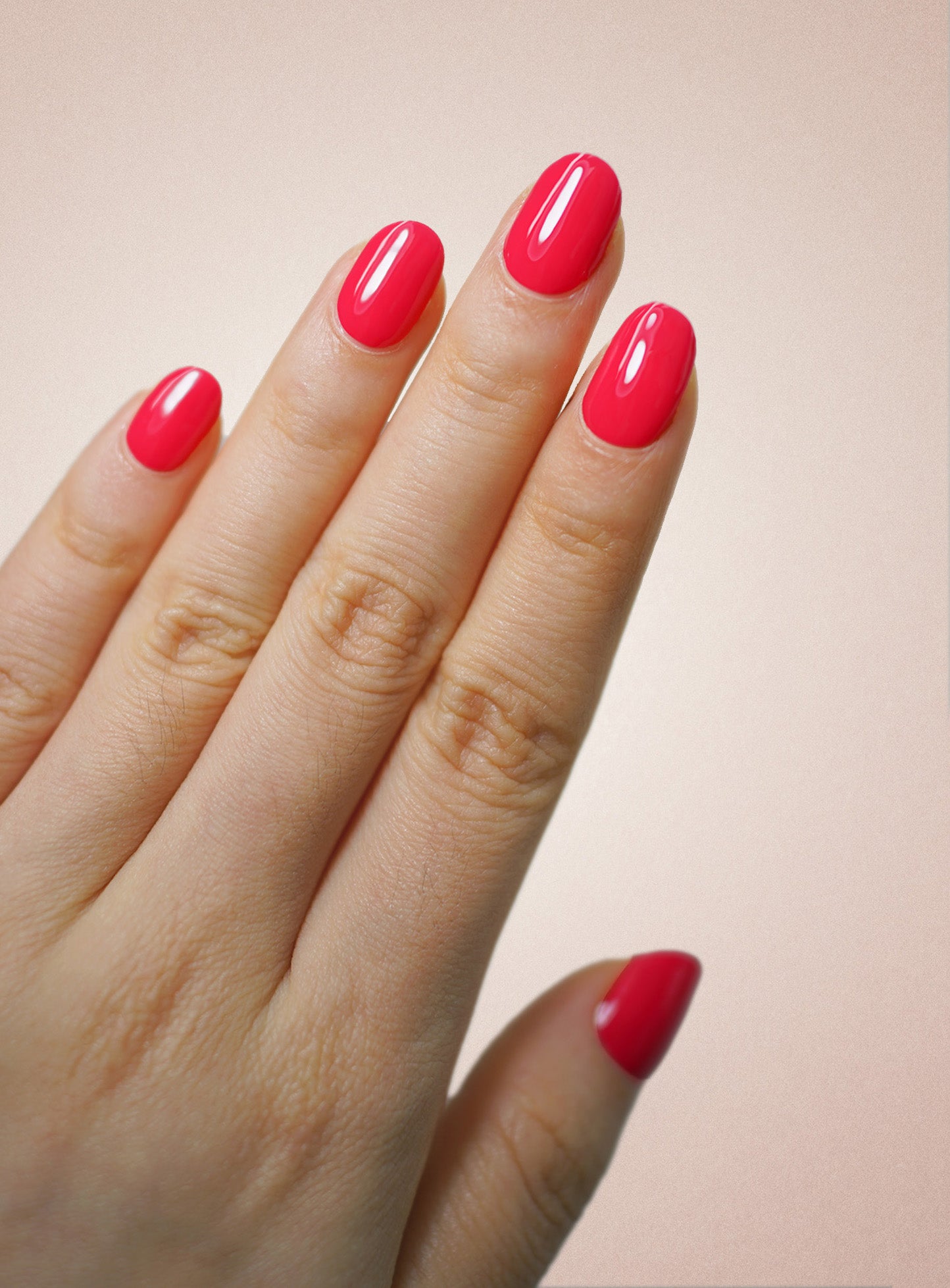 UV Free Gel Nail Strips - Cherry Pop Red