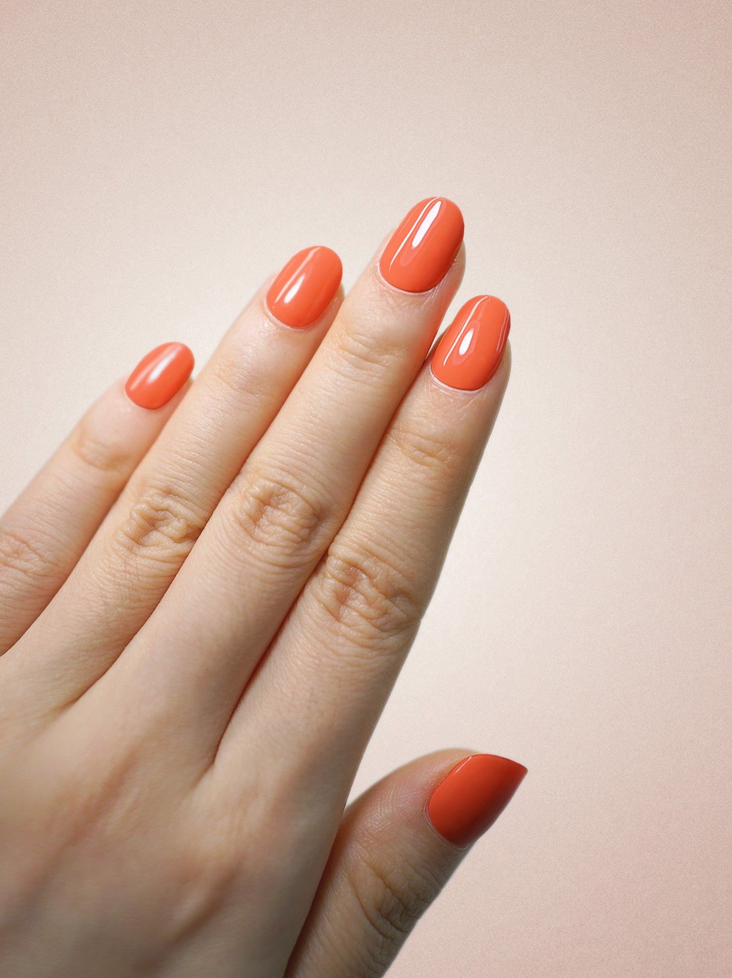 UV Free Gel Nail Strips - Crimson Tip Orange