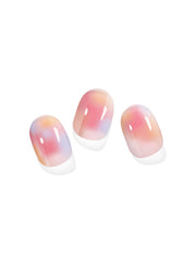 Pink to orange gradient gel nail stickers