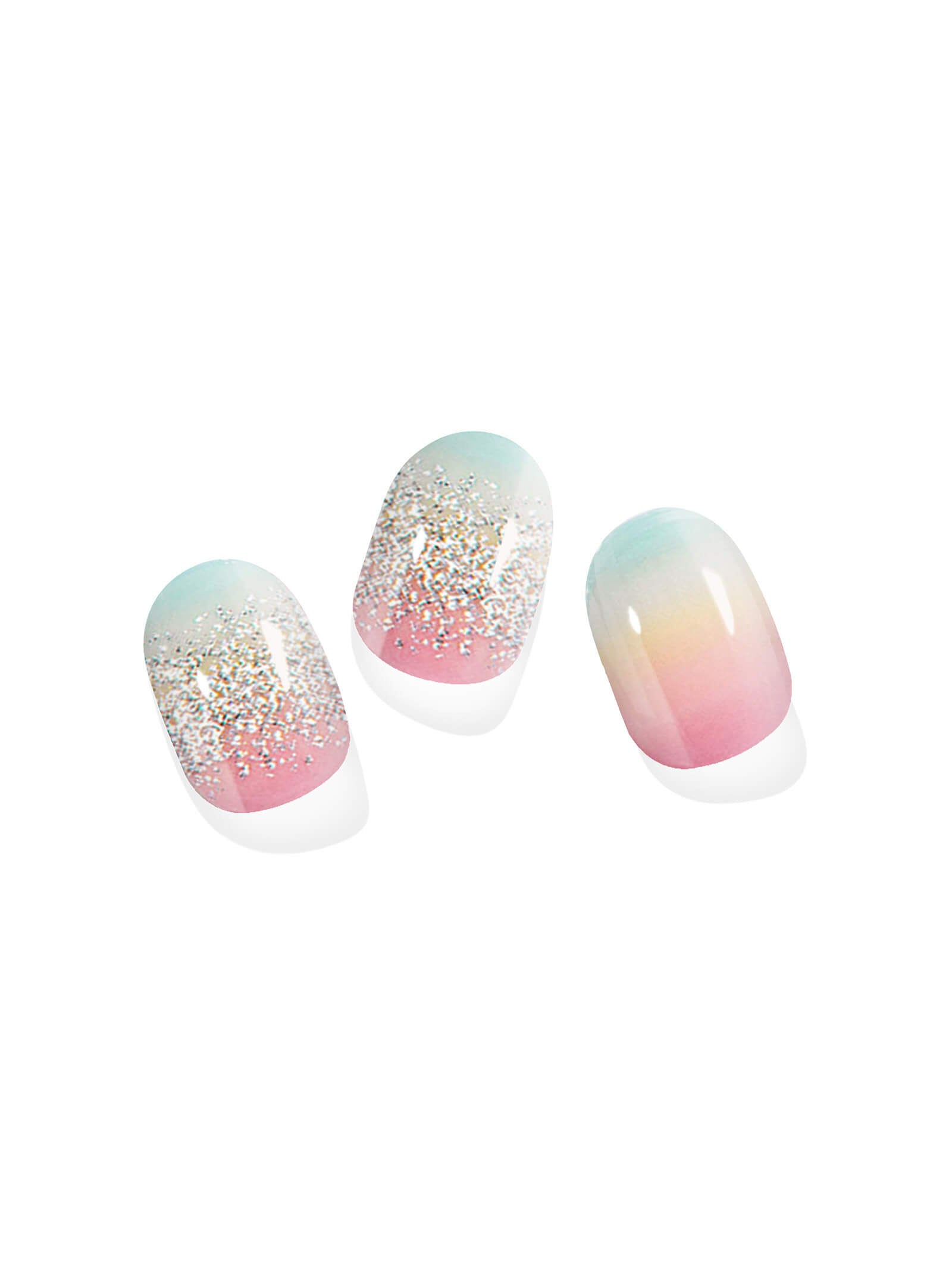 Dreamy rainbow glitter nail art stickers