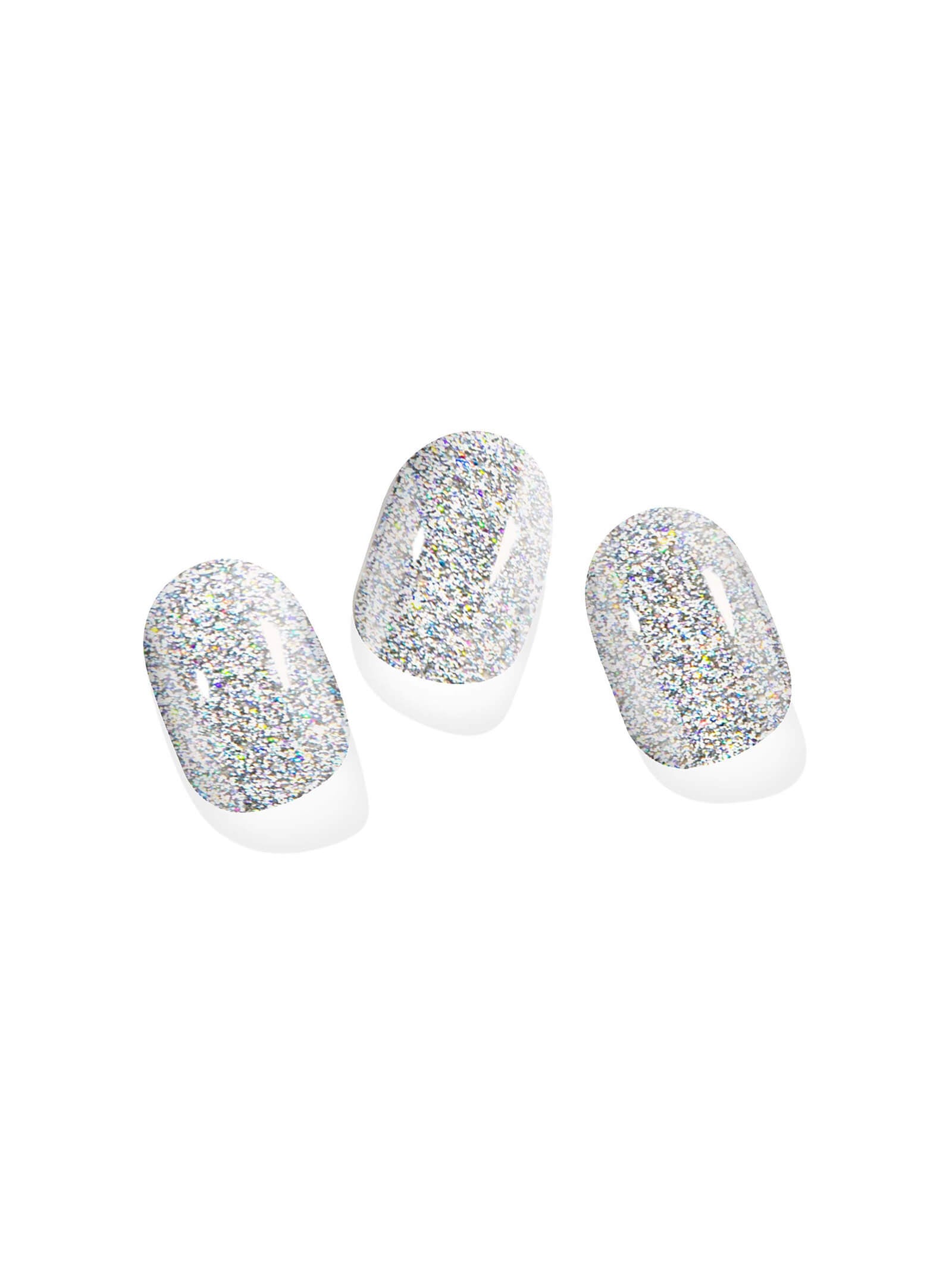 Silver nail stickers with fine glitter