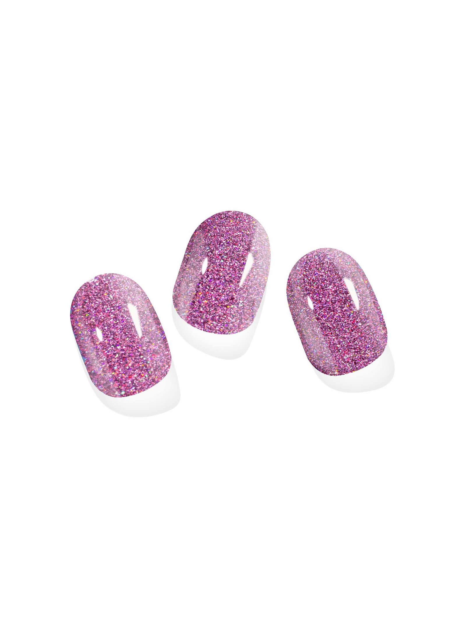 Elegant cherry pink nail stickers with fine shimmer