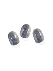 Black nail stickers with colorful glitter