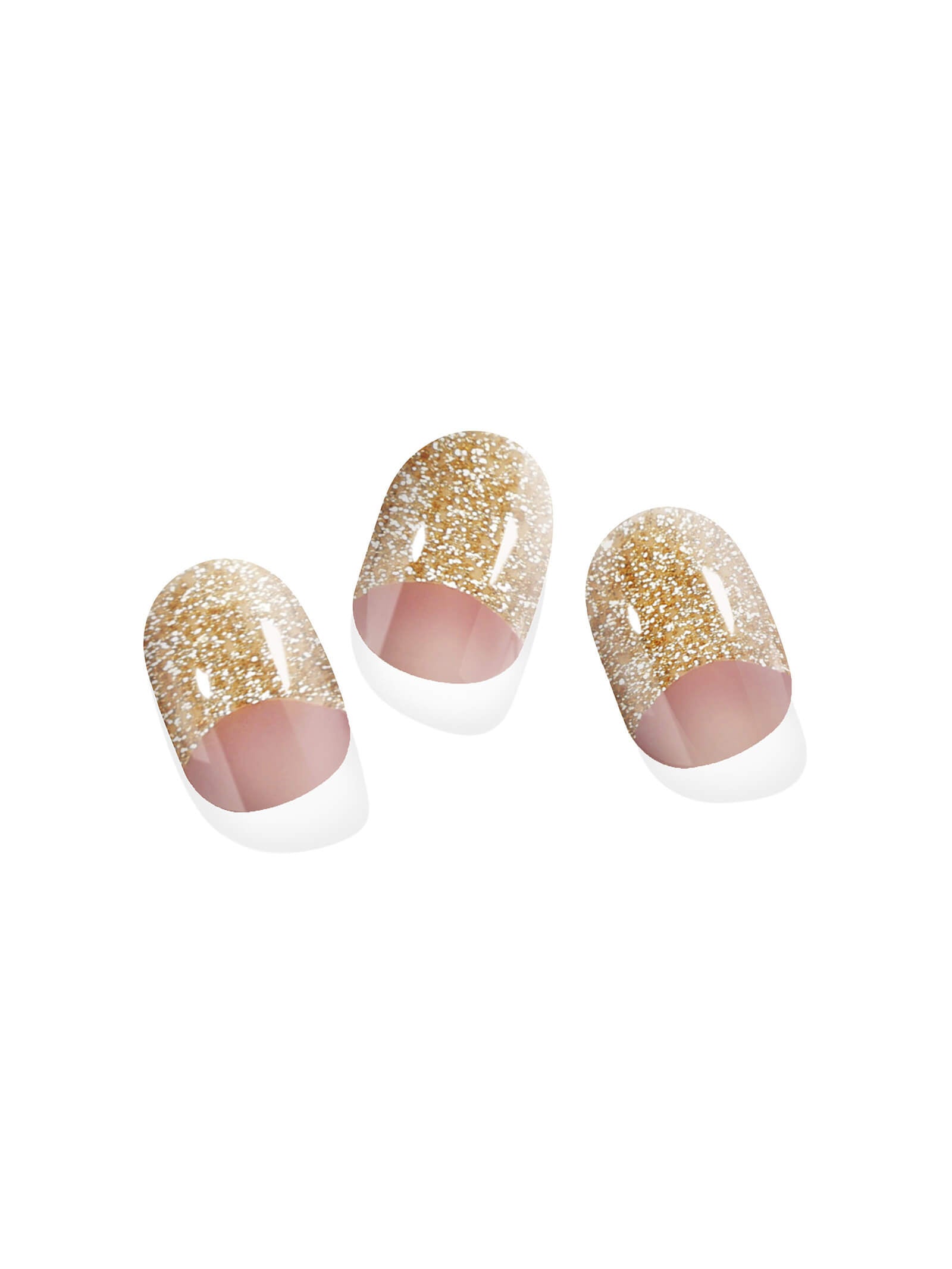 Luxurious gold shimmer and pink split gel nail stickers