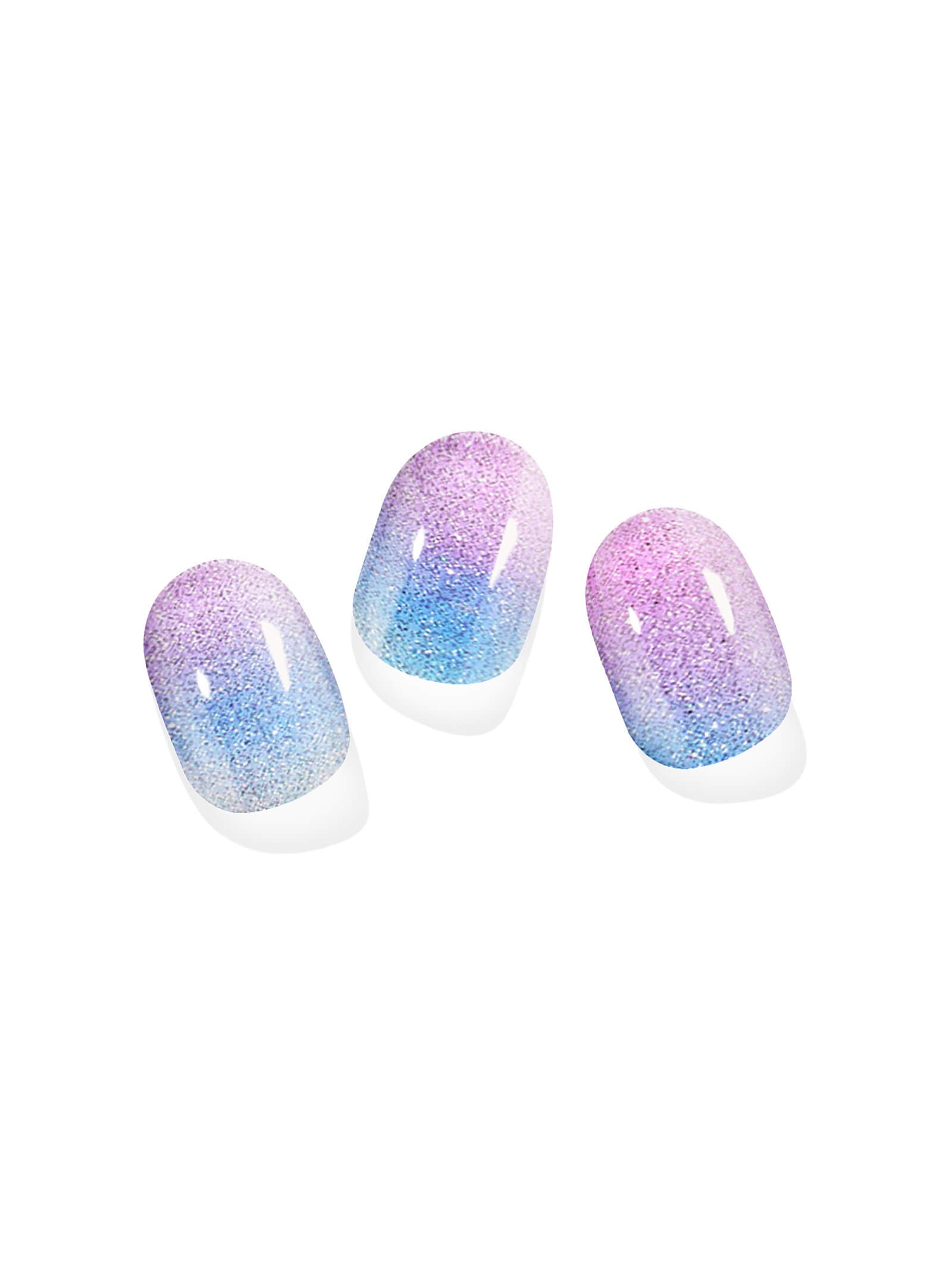 Magical multicolor gel nail stickers with a starry sparkle