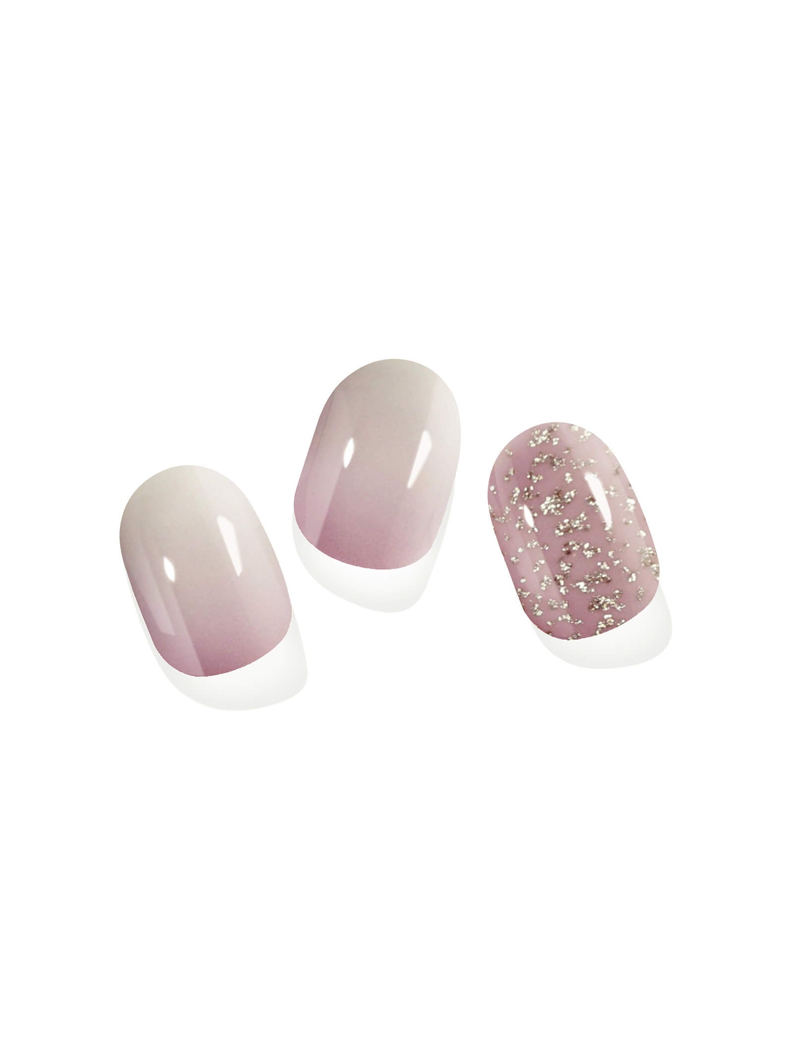 Subtle Pink Purple Fine Glitter Nail Stickers