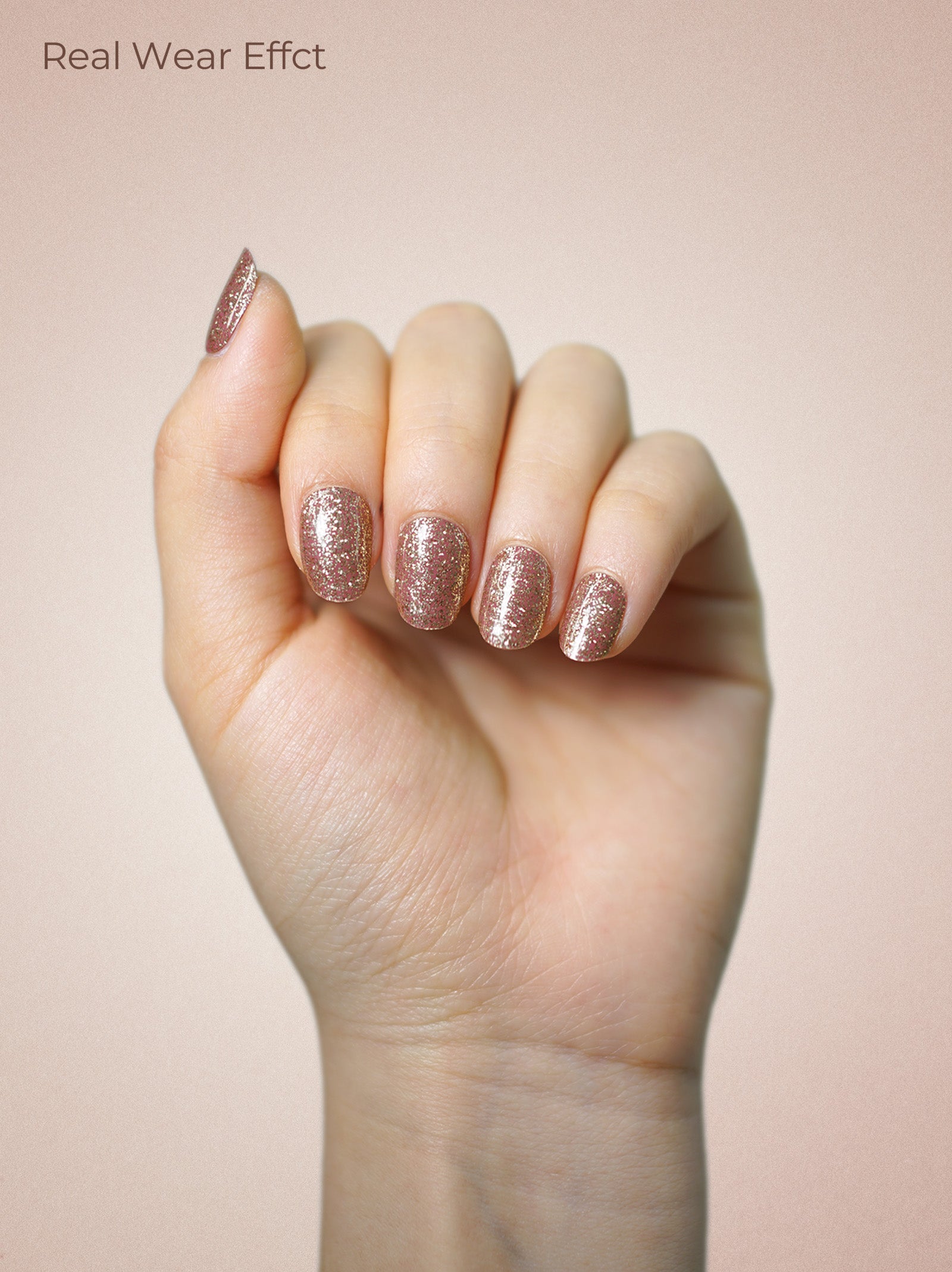 UV Free Gel Nail Strips - Liquid Shimmer Gold