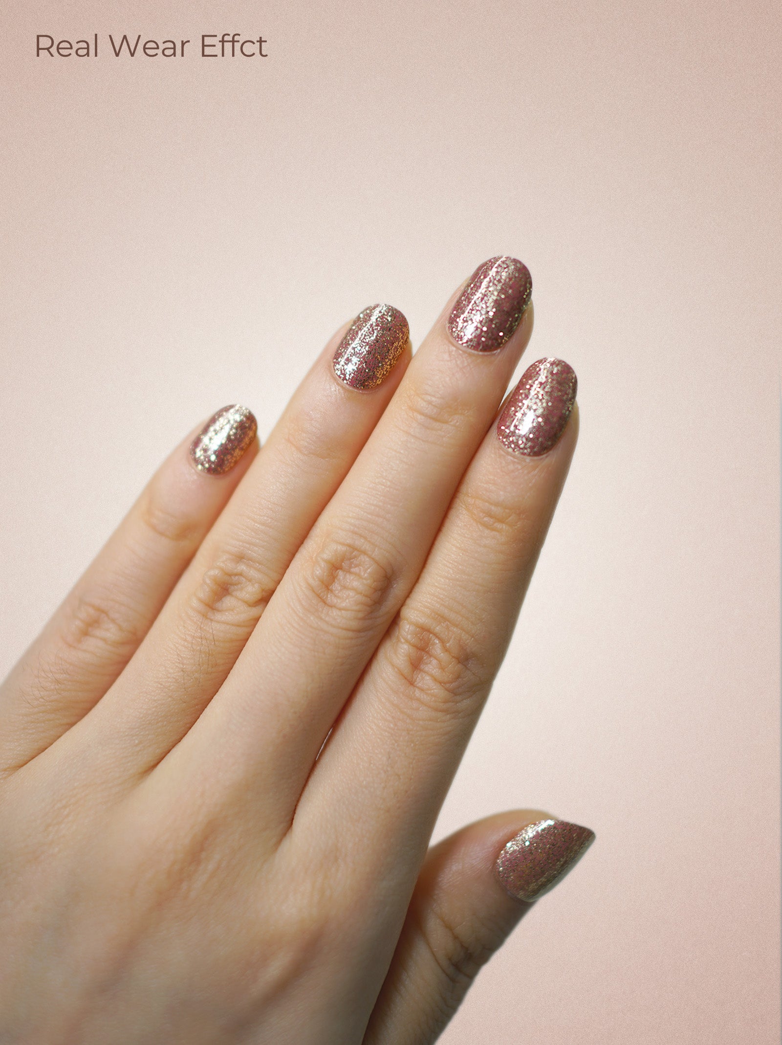 UV Free Gel Nail Strips - Liquid Shimmer Gold