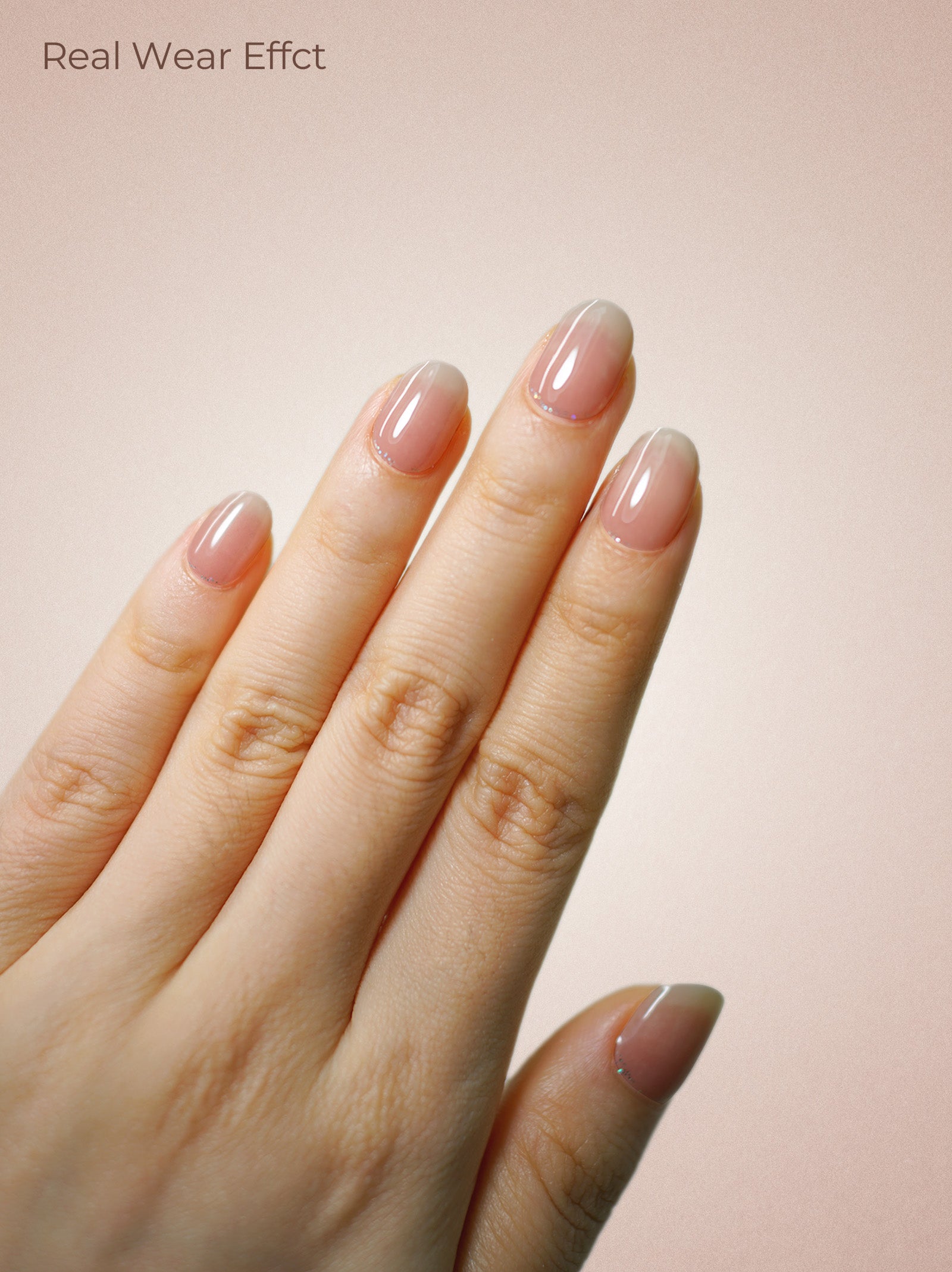 UV Free Gel Nail Strips - Sunset Glow Orange