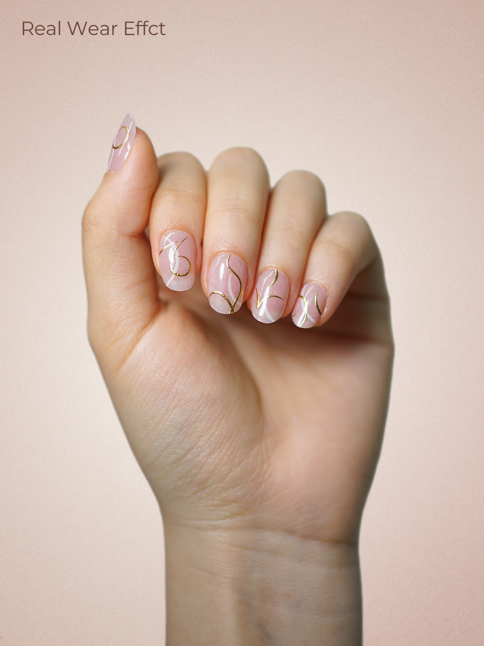 UV Free Gel Nail Strips - Whispering Gold