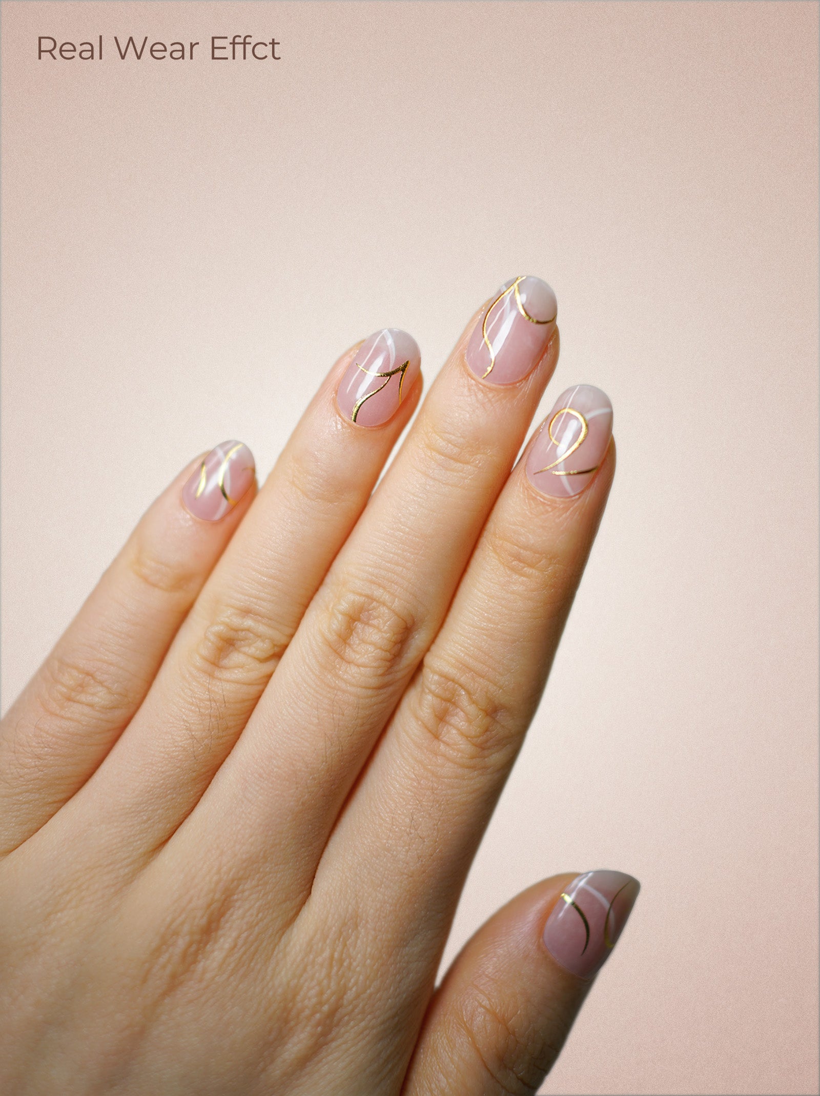 UV Free Gel Nail Strips - Whispering Gold