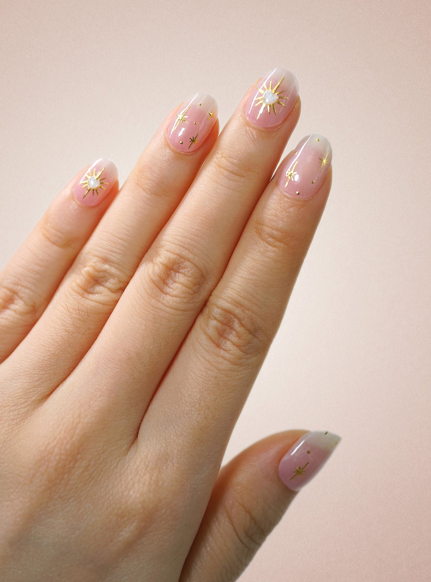 UV Free Gel Nail Strips - Satin Line Pink