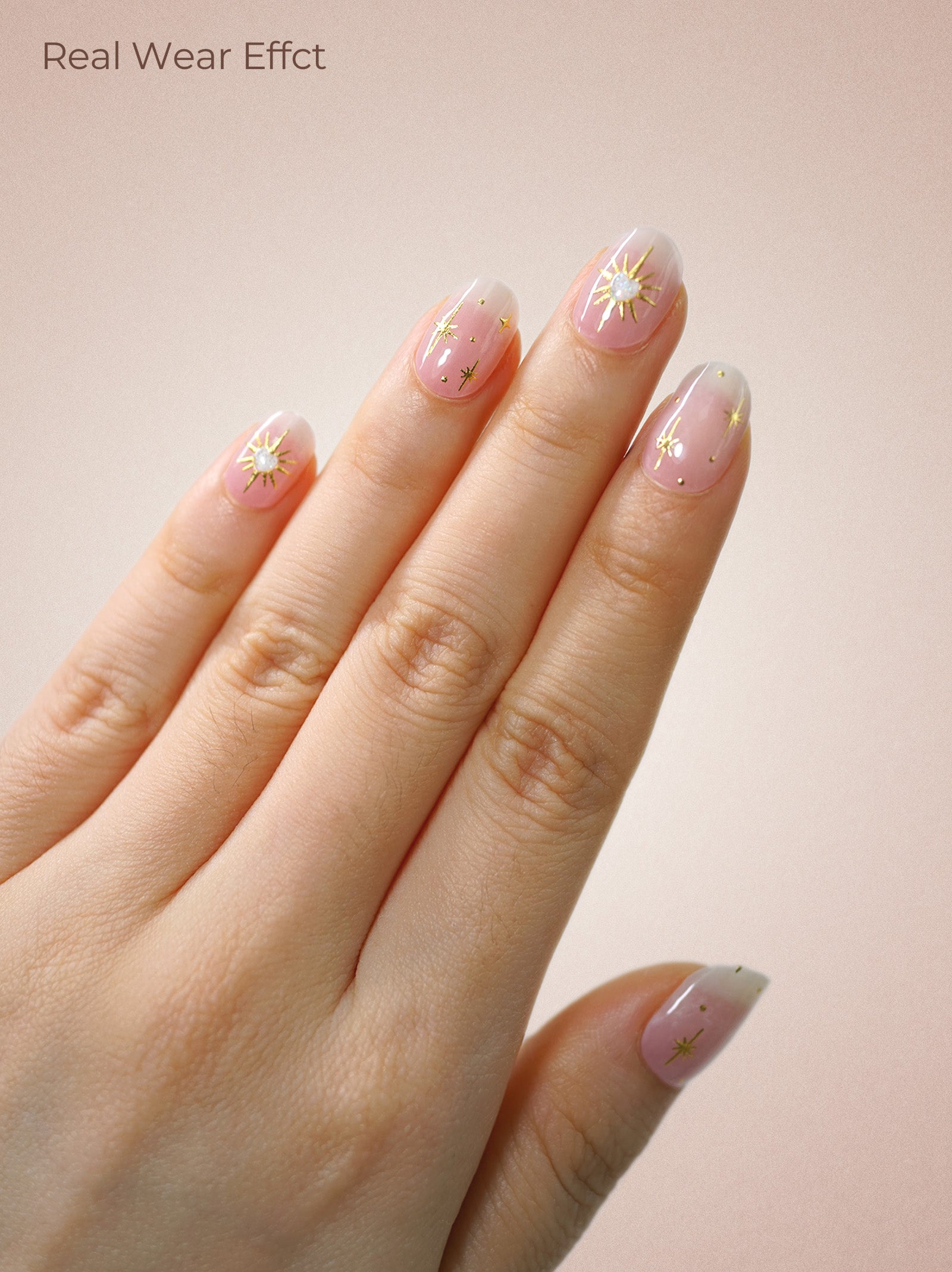 UV Free Gel Nail Strips - Satin Line Pink