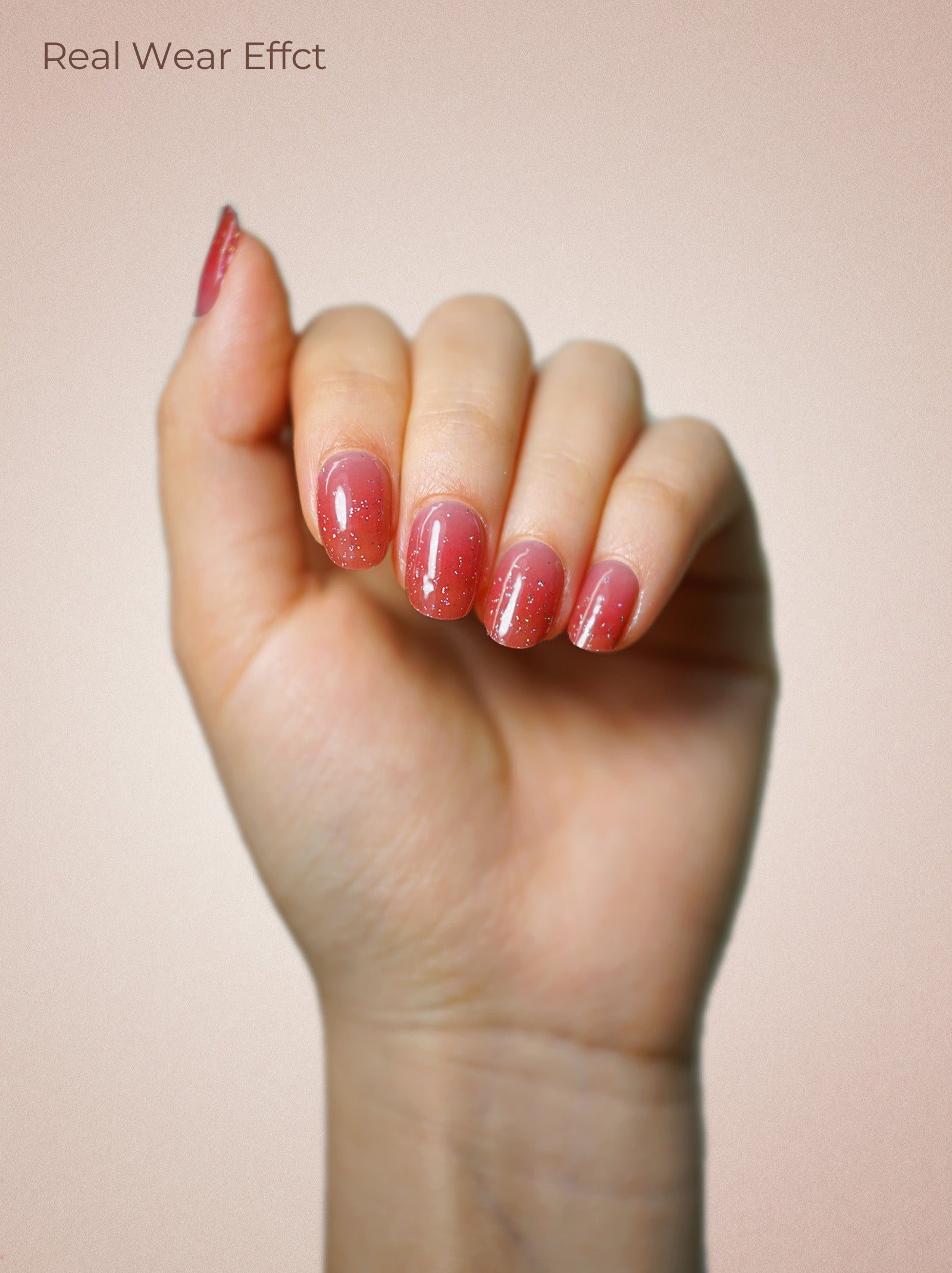 UV Free Gel Nail Strips - Pink Glimmer Pop