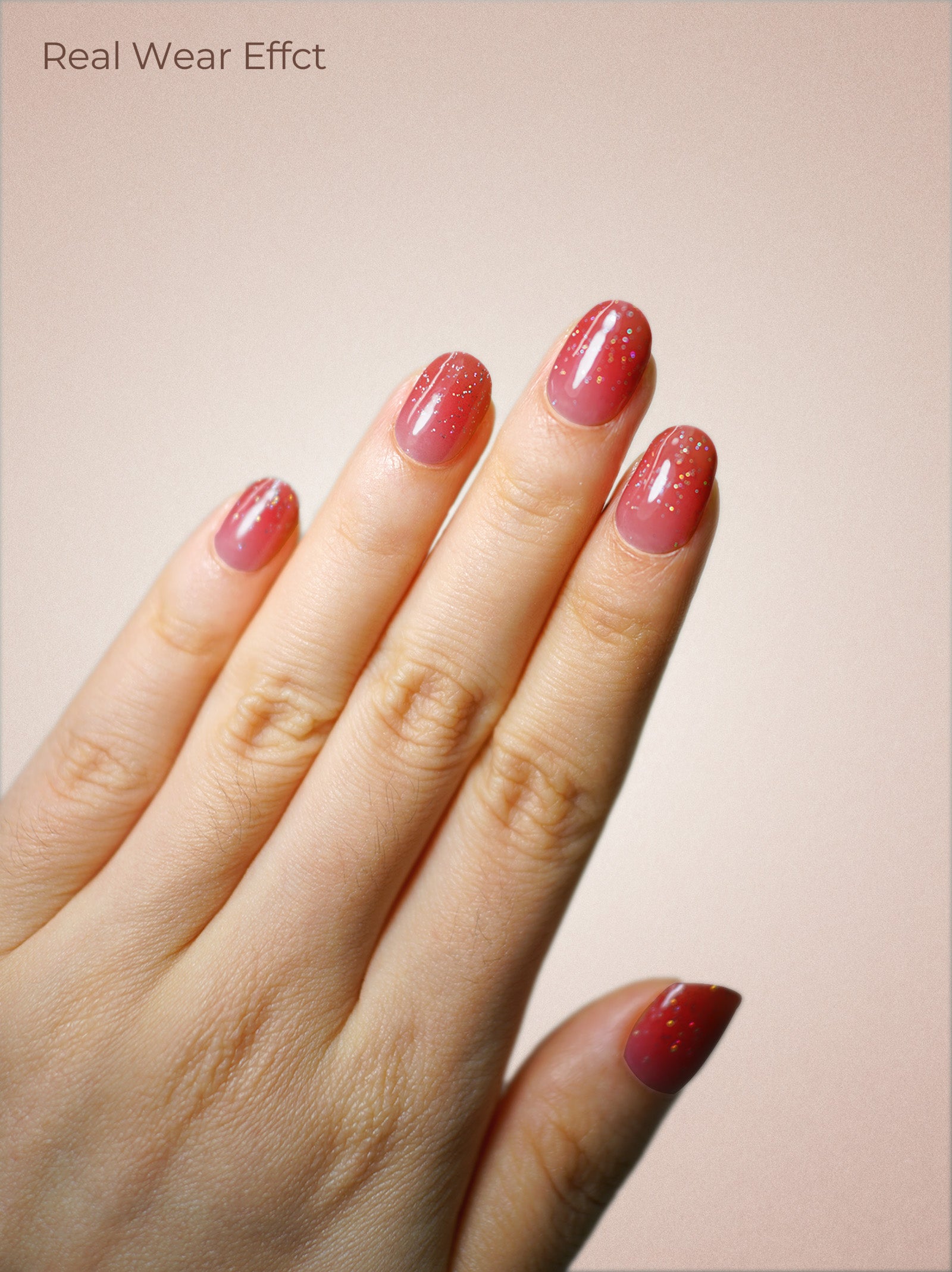 UV Free Gel Nail Strips - Pink Glimmer Pop