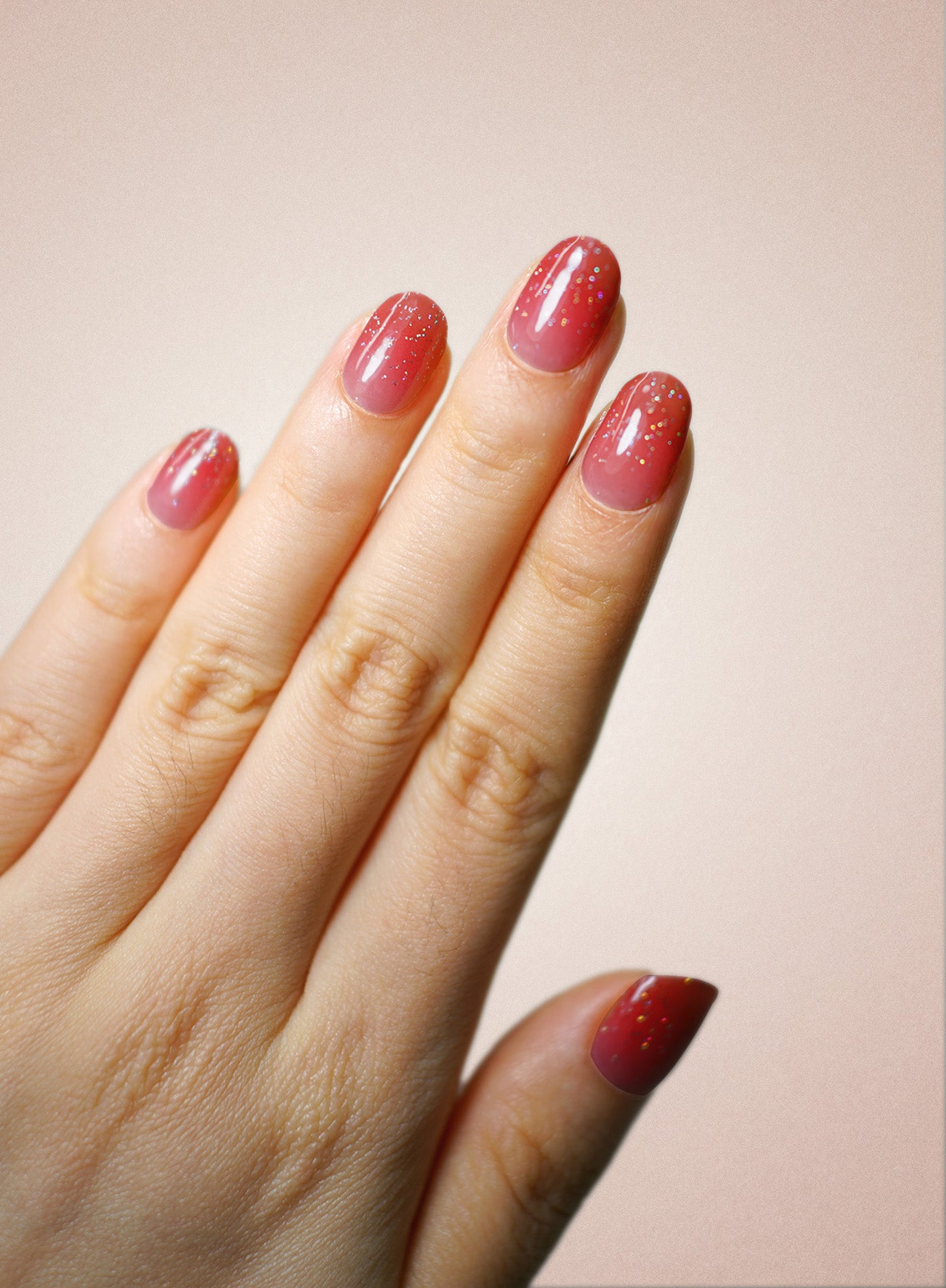 UV Free Gel Nail Strips - Pink Glimmer Pop