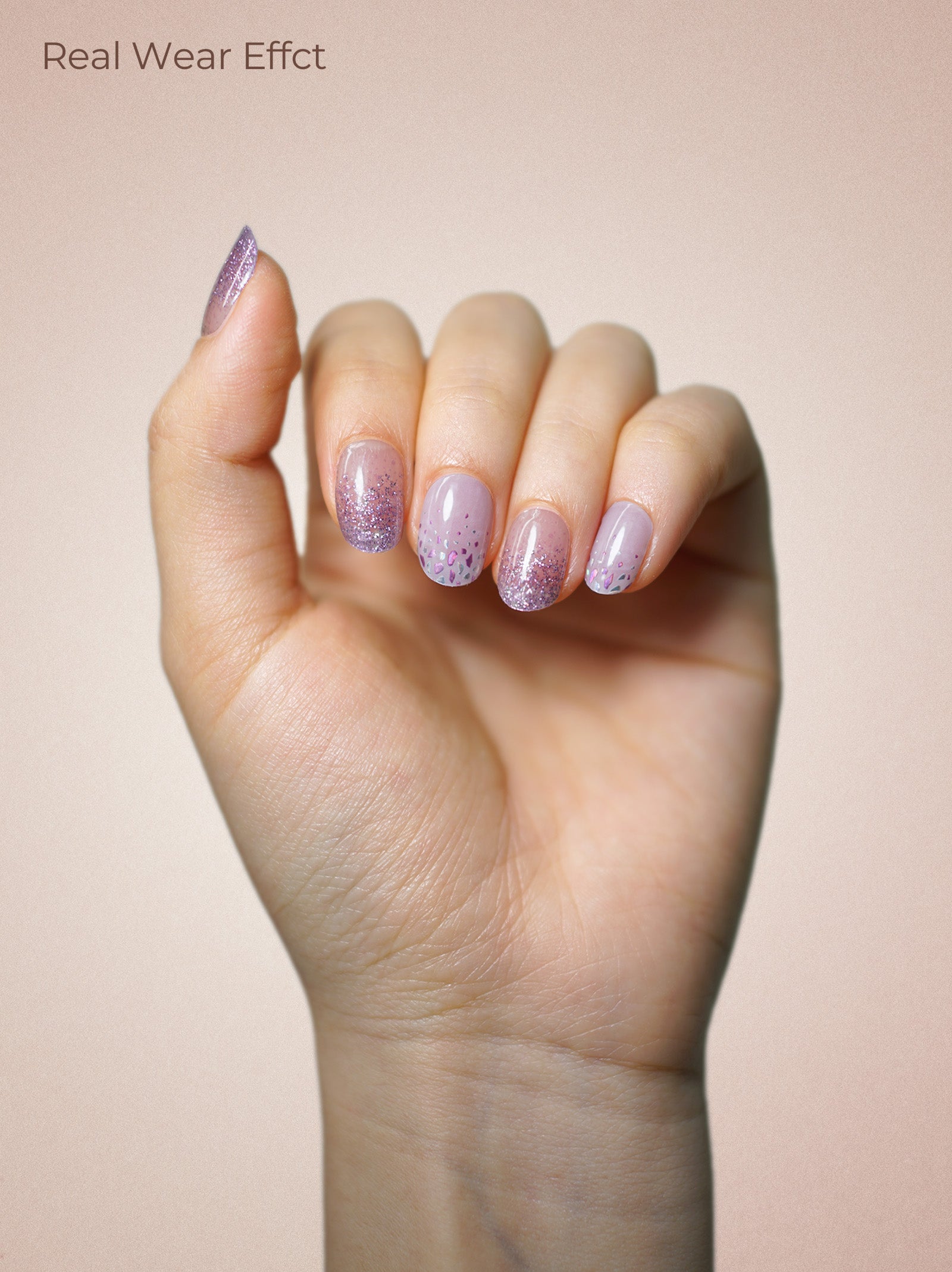 UV Free Gel Nail Strips - Galaxy Jewel Purple