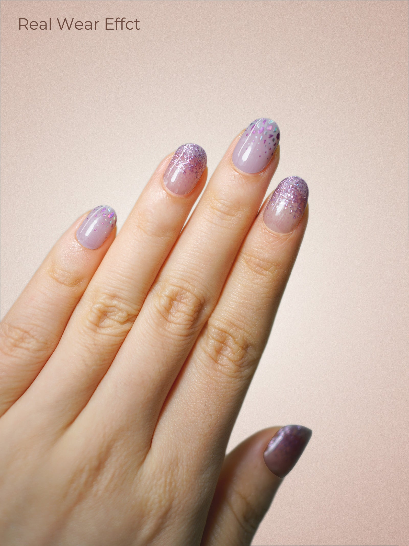 UV Free Gel Nail Strips - Galaxy Jewel Purple