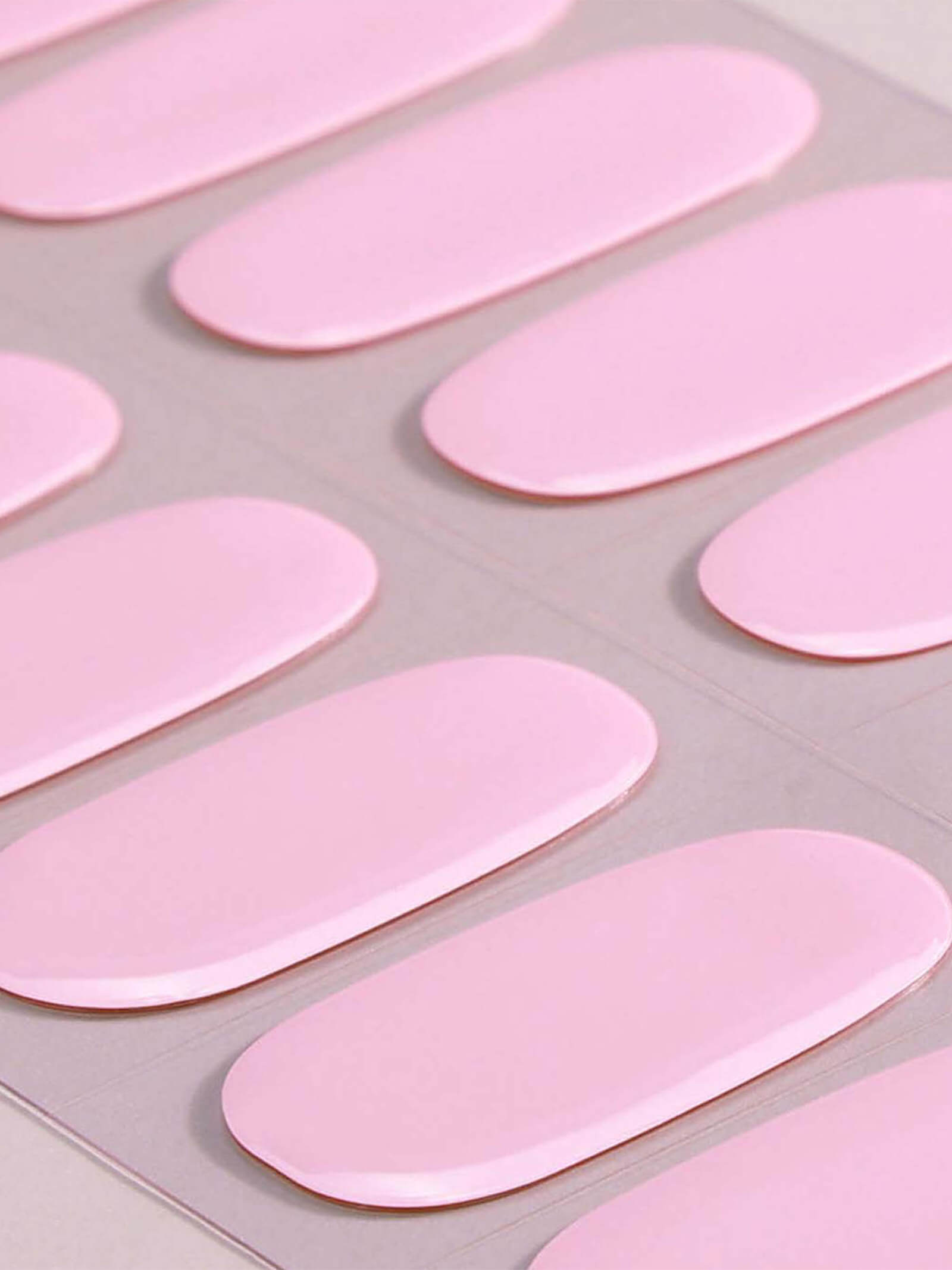 Soft solid colors delicate pink gel nail stickers