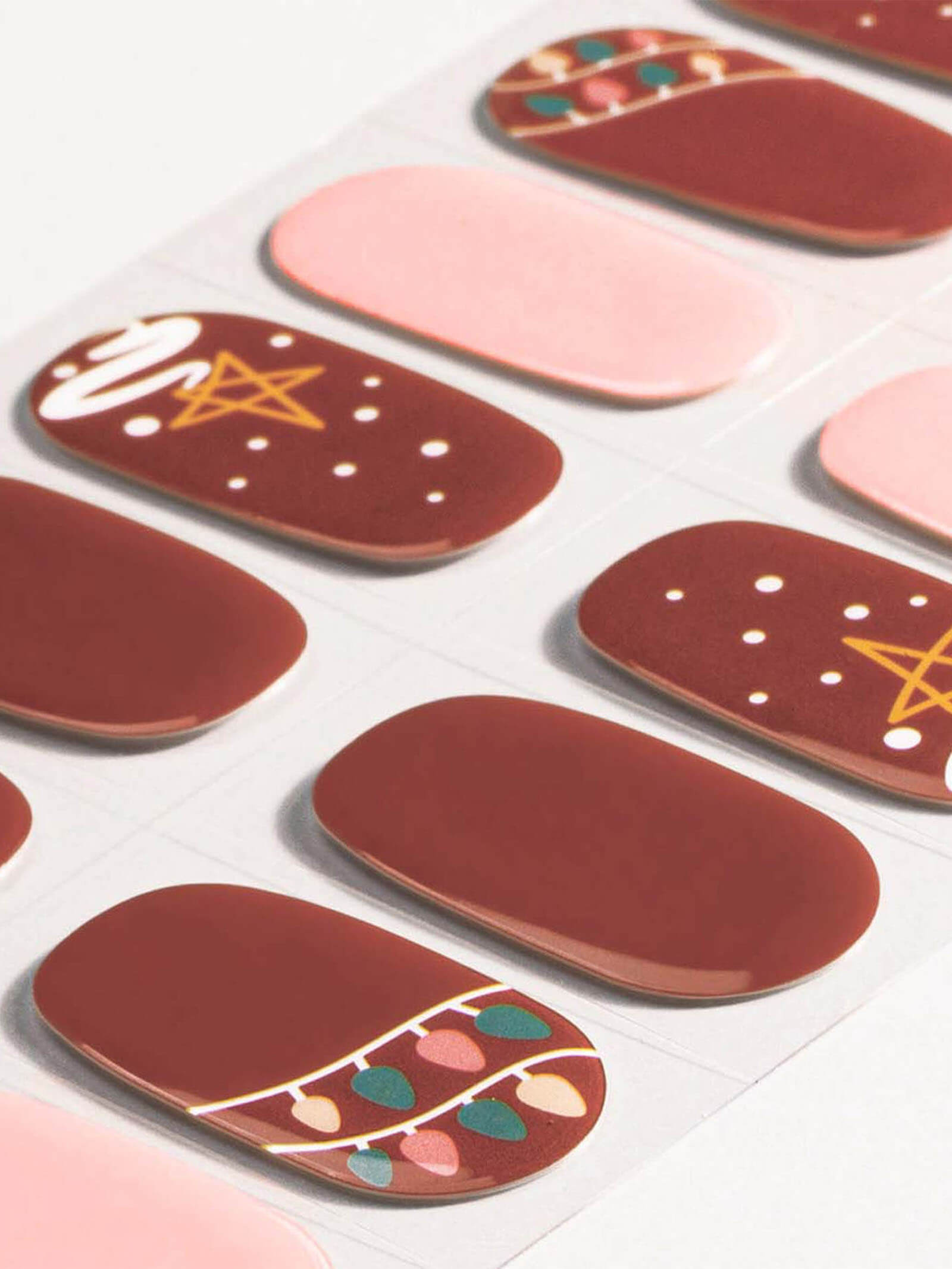 Joyful Christmas nail stickers with holiday patterns