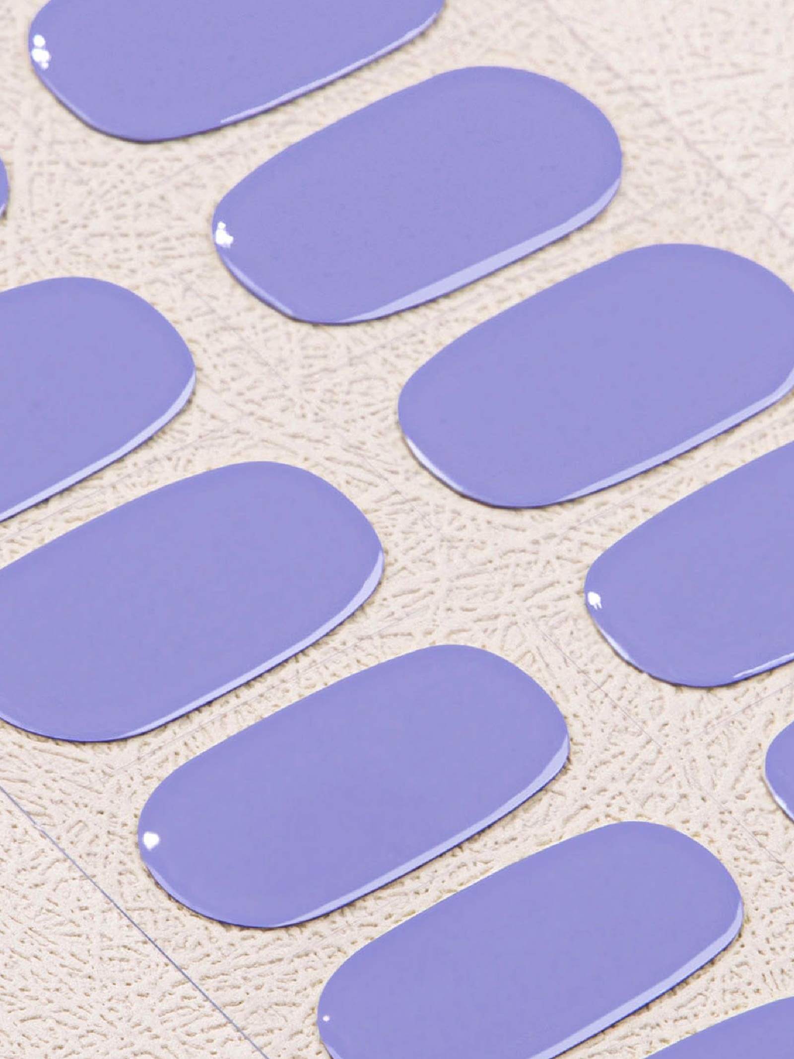 Delicate lavender purple gel nail stickers