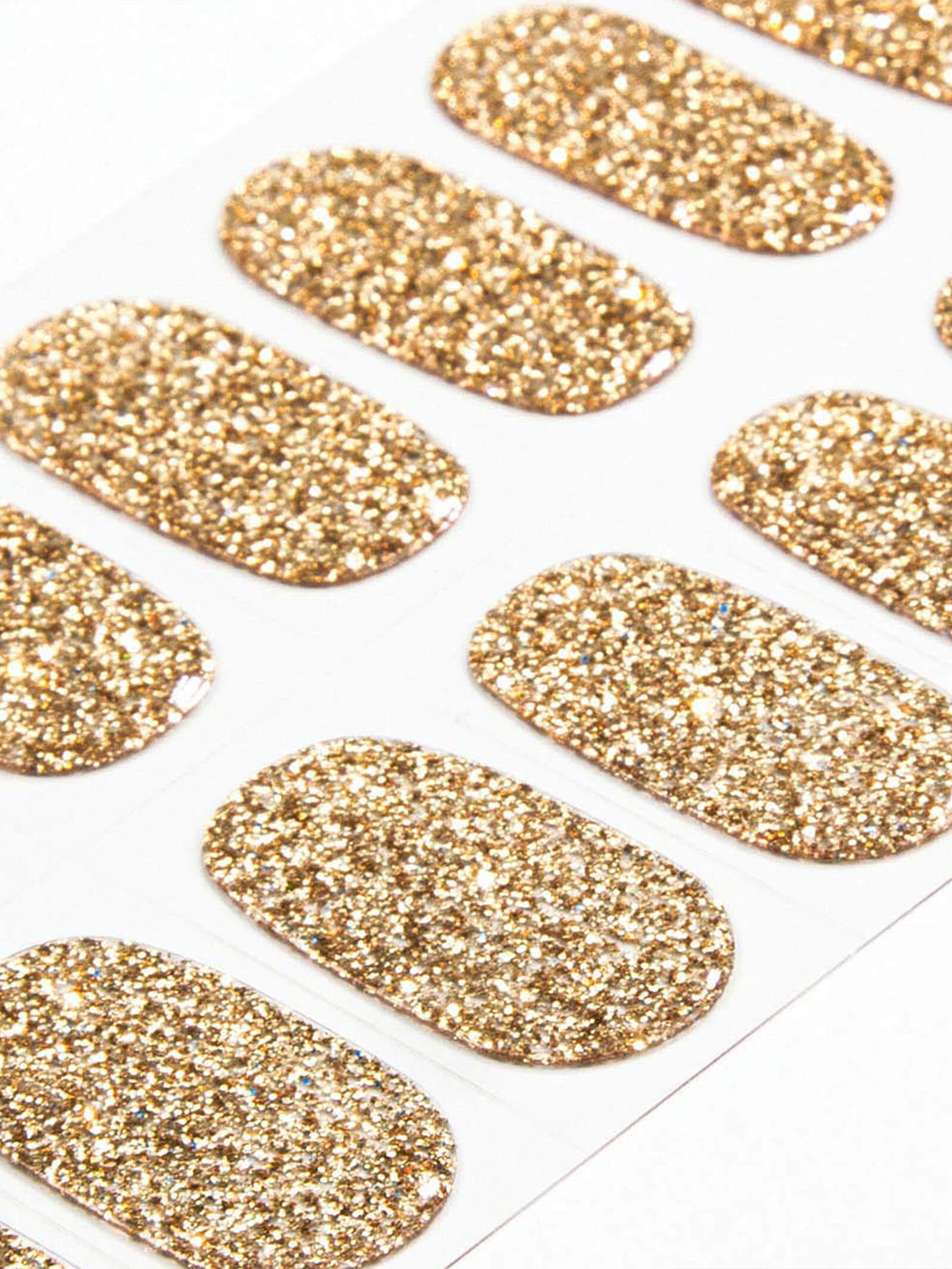 Radiant gold nail stickers with a dazzling sparkle