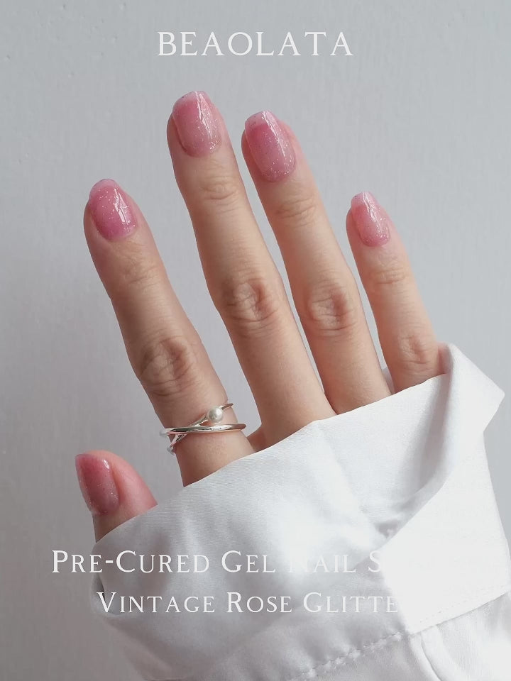 Charger la vidéo : Delicate pink gradient nail stickers