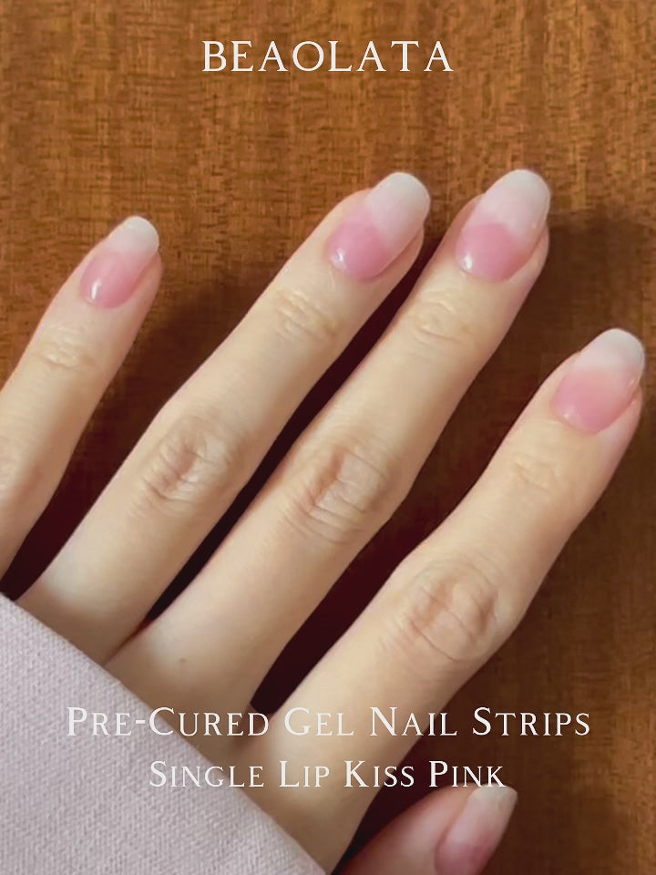 Cargar vídeo: Trendy pink and white striped gel nail stickers