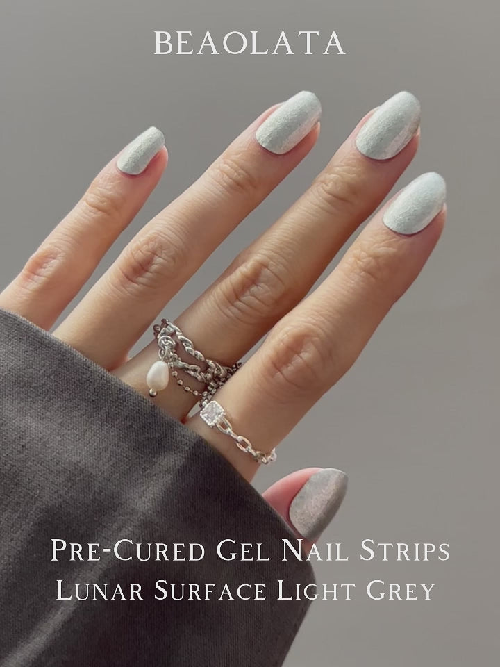 Cargar vídeo: Cosmic moon silver nail art stickers with fine glitter accents