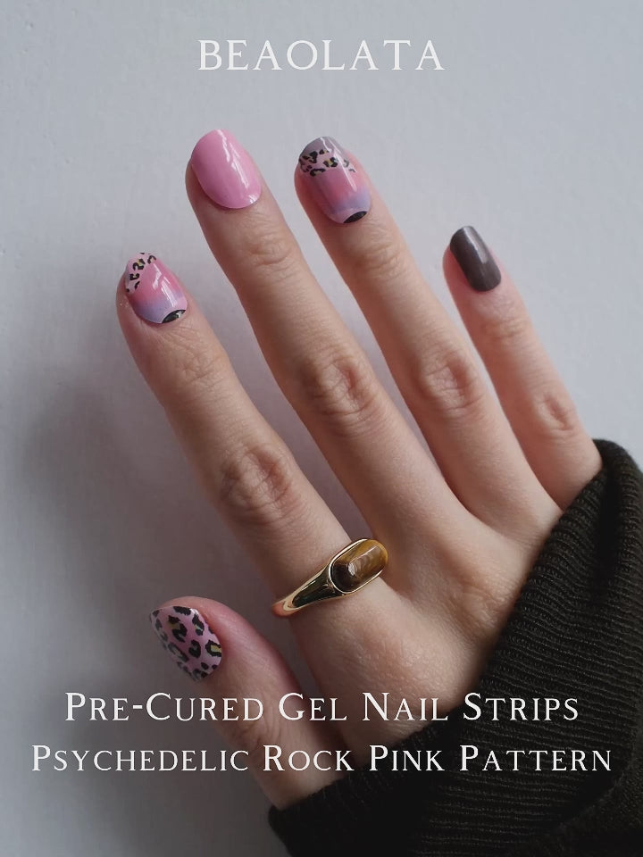 Cargar vídeo: Bold pink leopard print nail design stickers