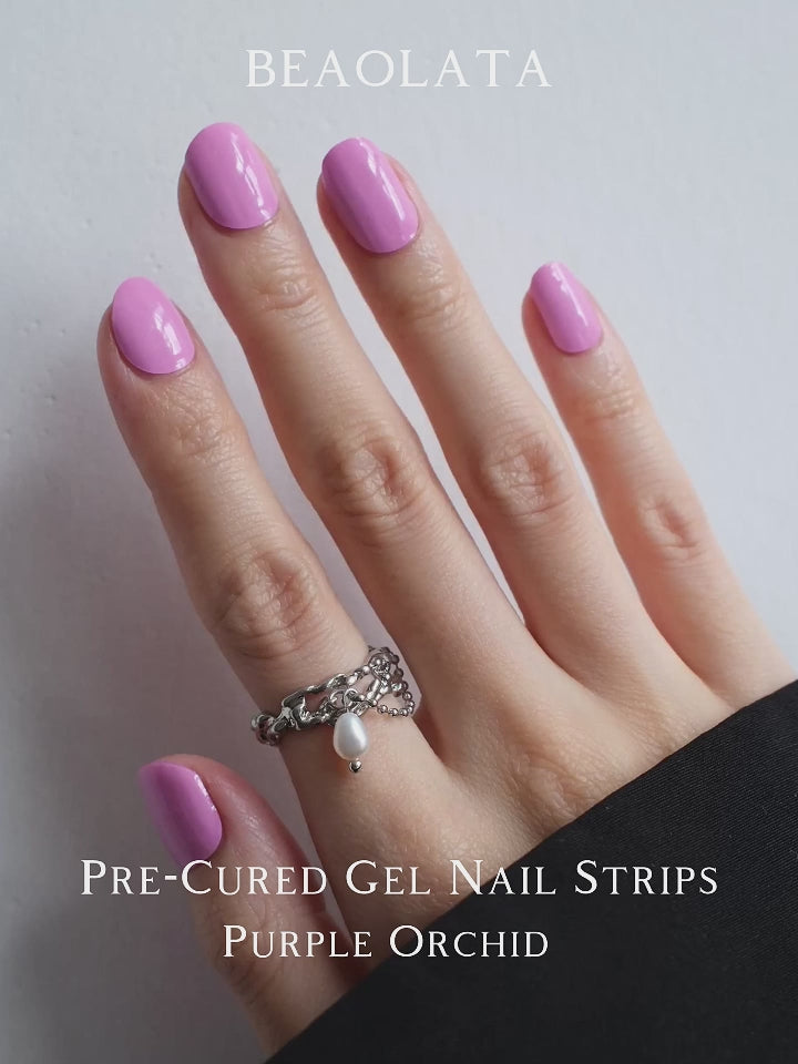 Glamorous orchid pink nail polish stickers